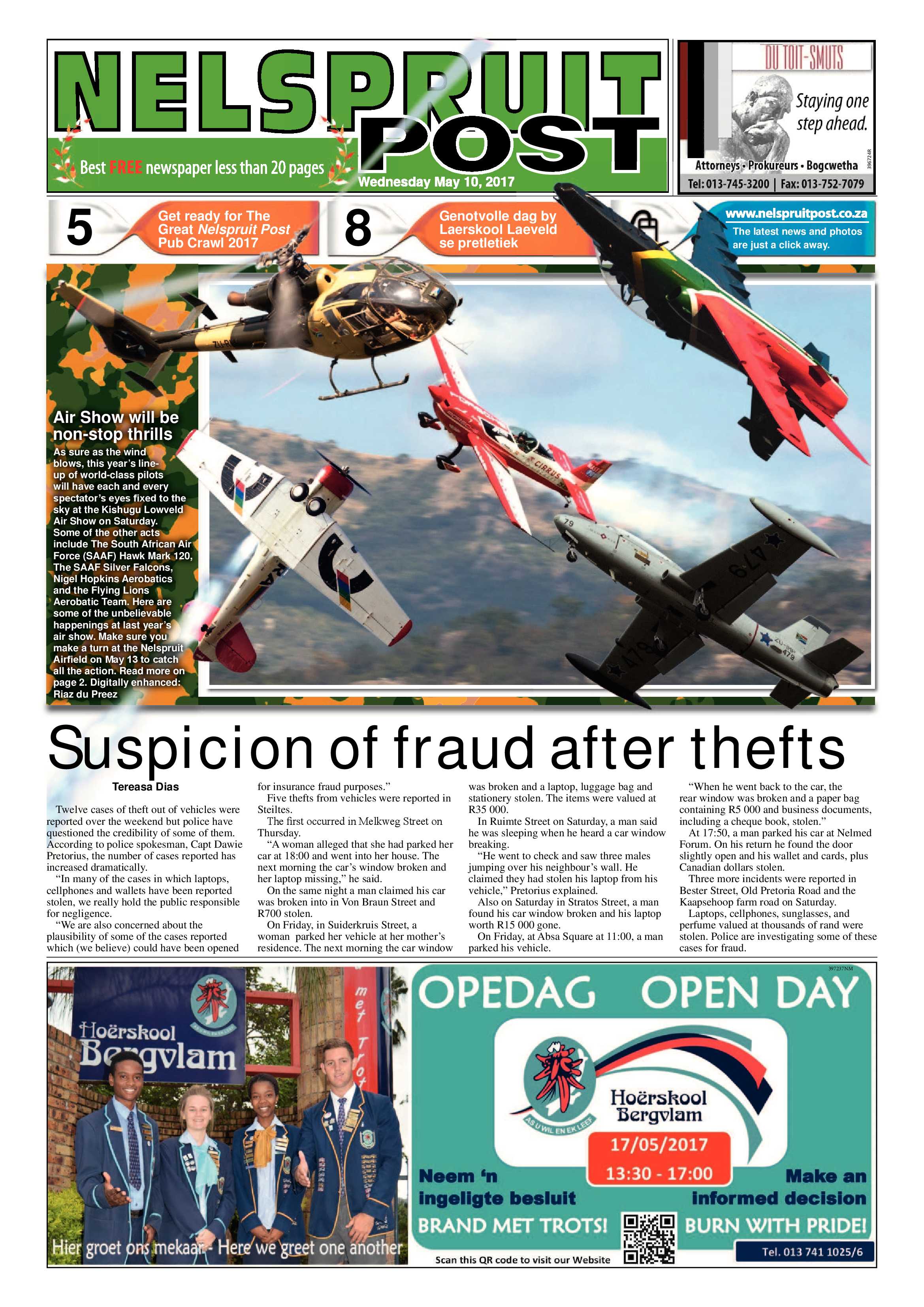 Nelspruit Post 10 May 2017 page 1