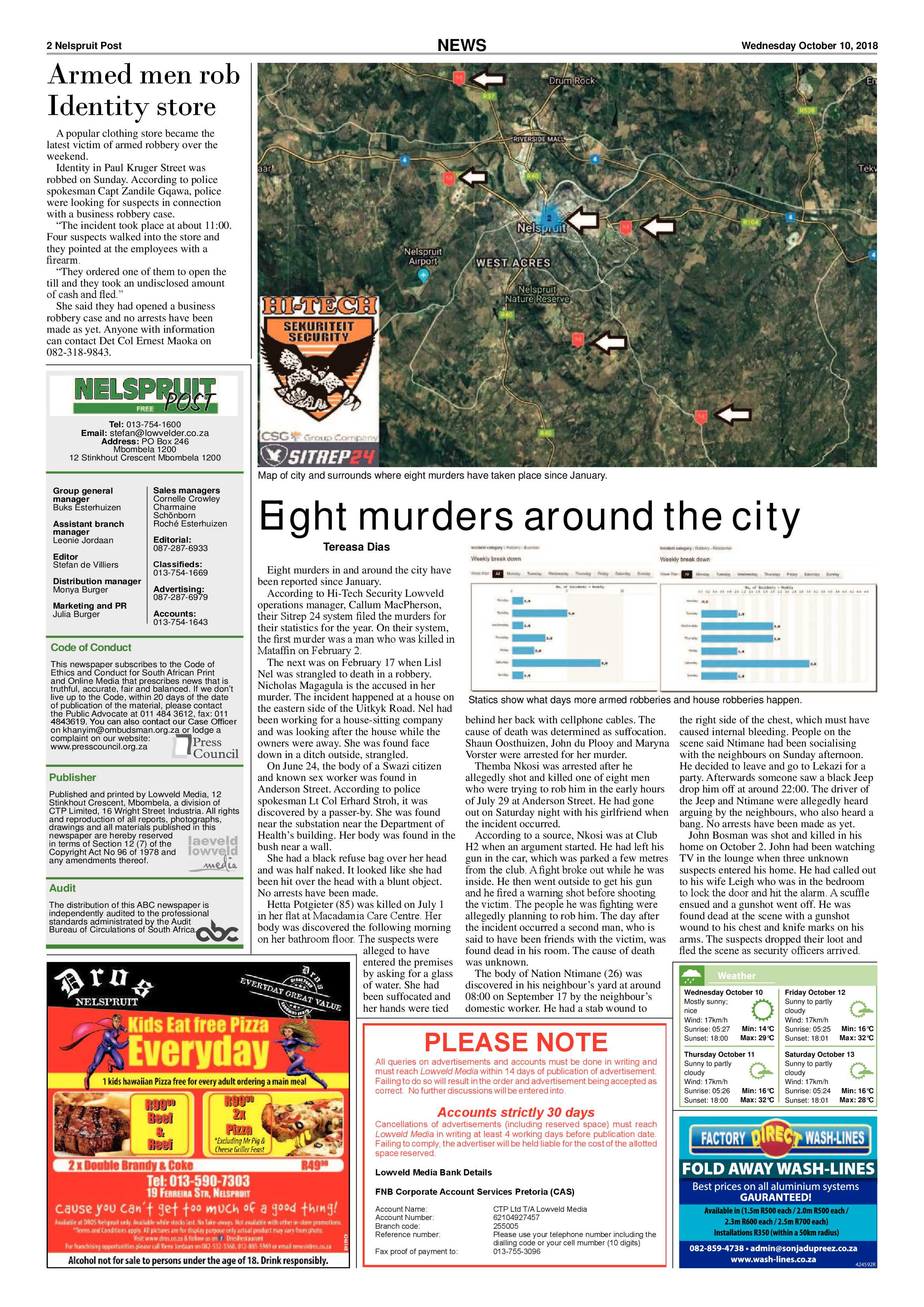 Nelspruit Post 10 October 2018 page 2