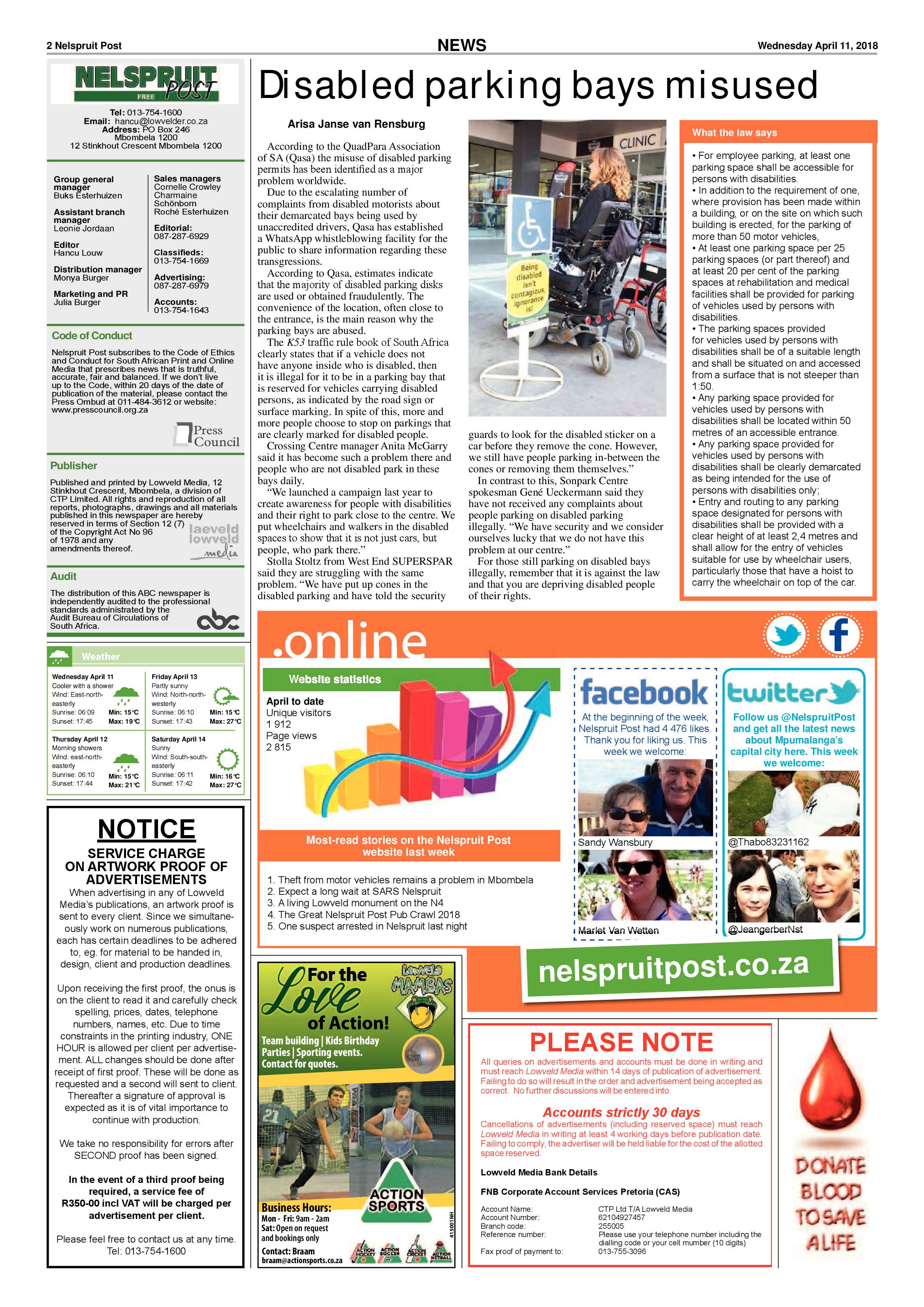 Nelspruit Post 11 April 2018 page 2