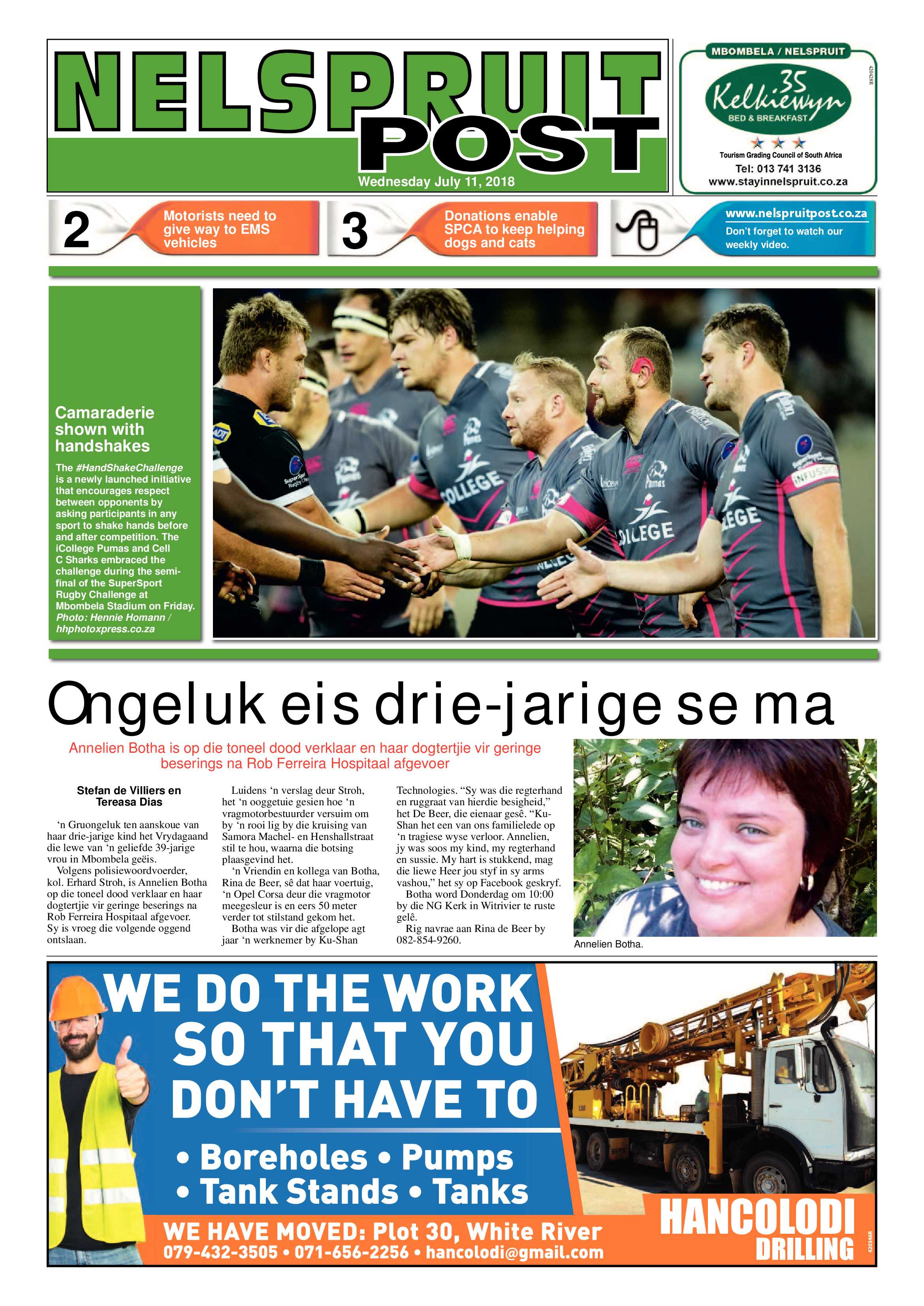 Nelspruit Post 11 July 2018 page 1