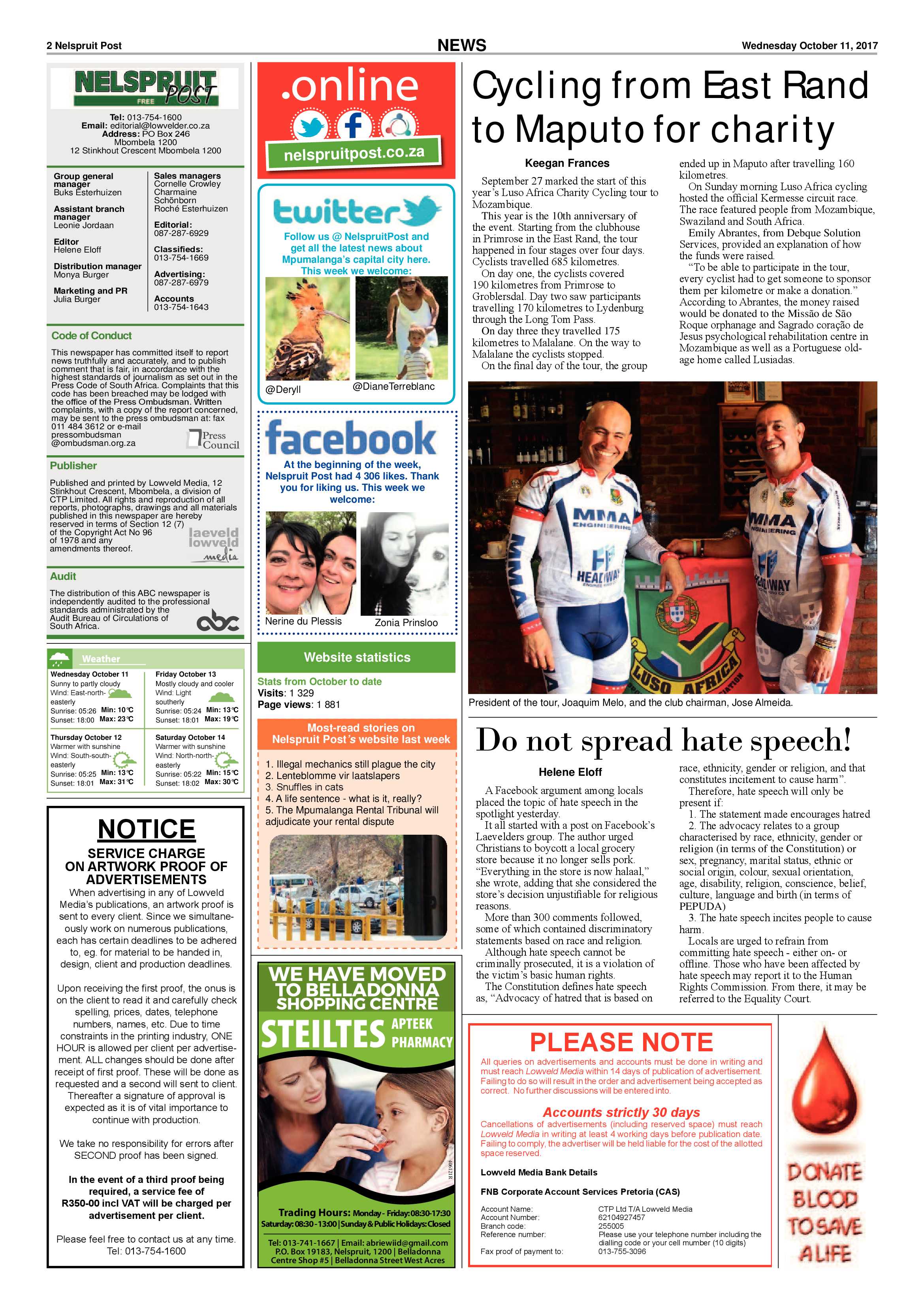 Nelspruit Post 11 October 2017 page 2