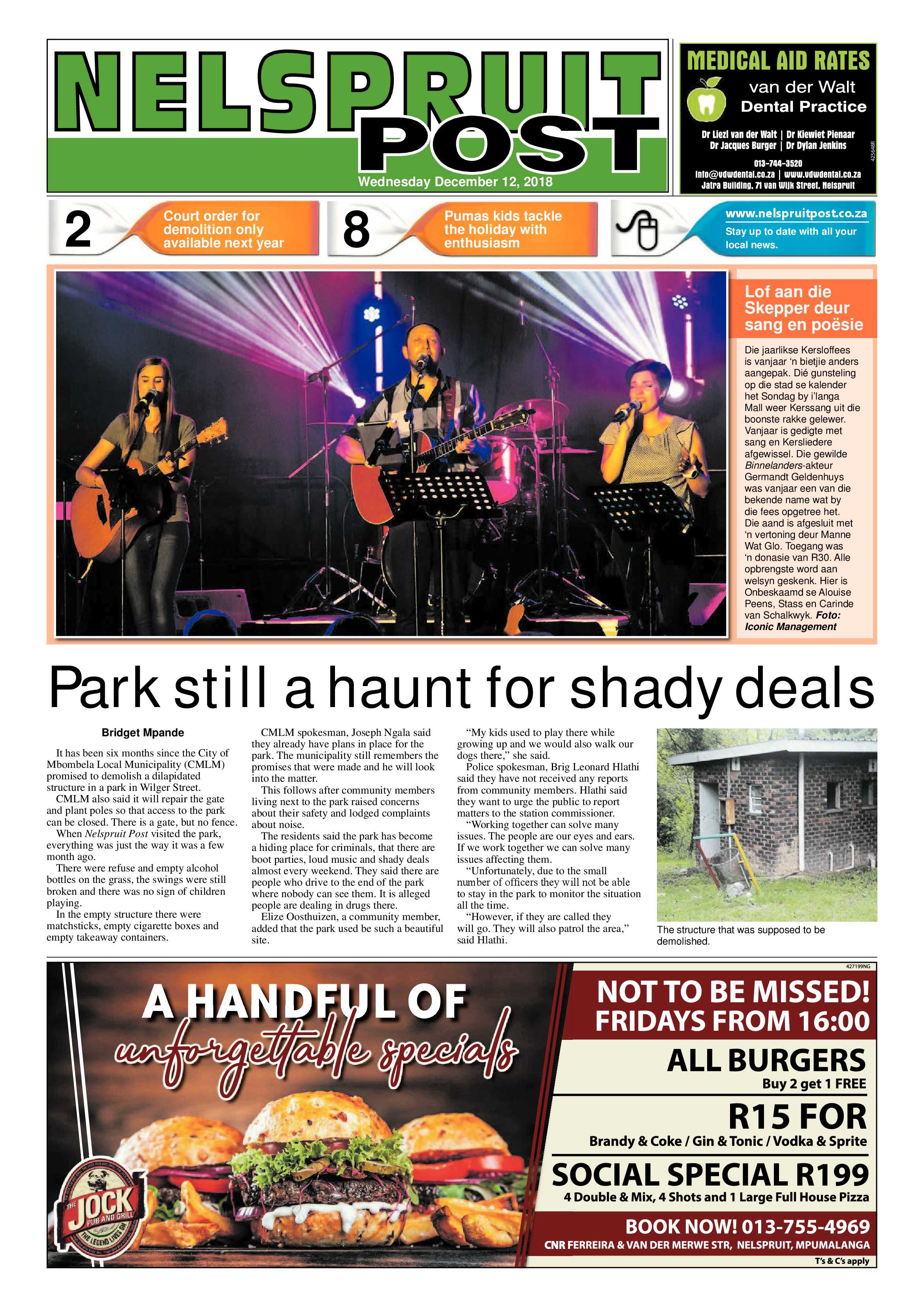 Nelspruit Post 12 December 2018 page 1