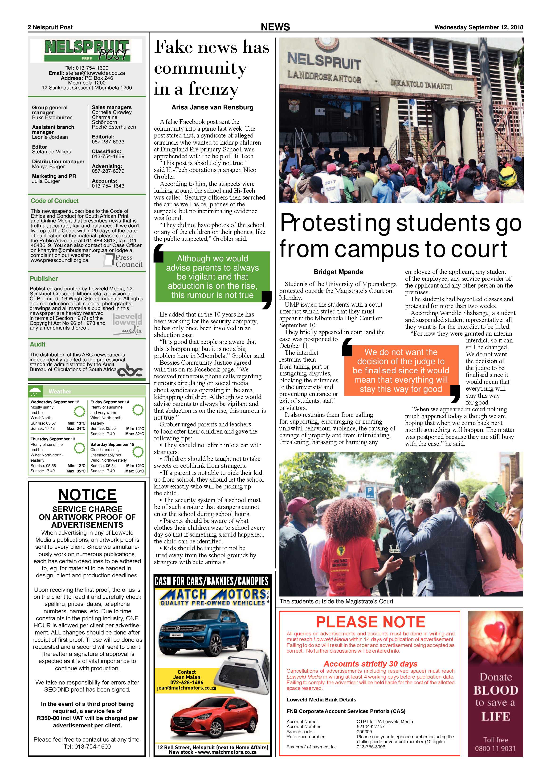 Nelspruit Post 12 September 2018 page 2