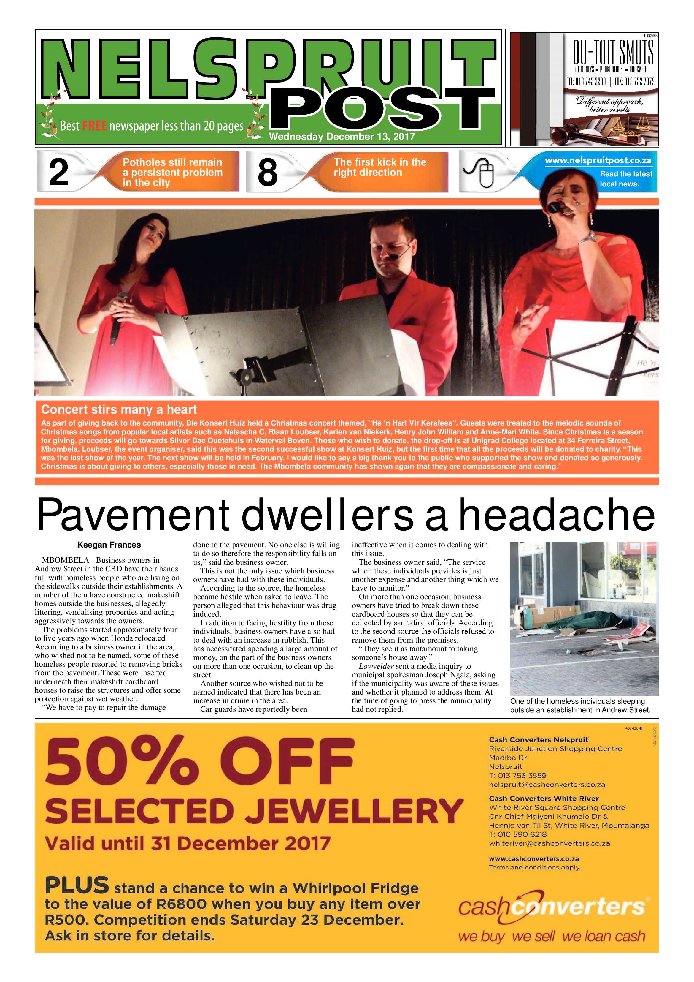 Nelspruit Post 13 December 2017 page 1