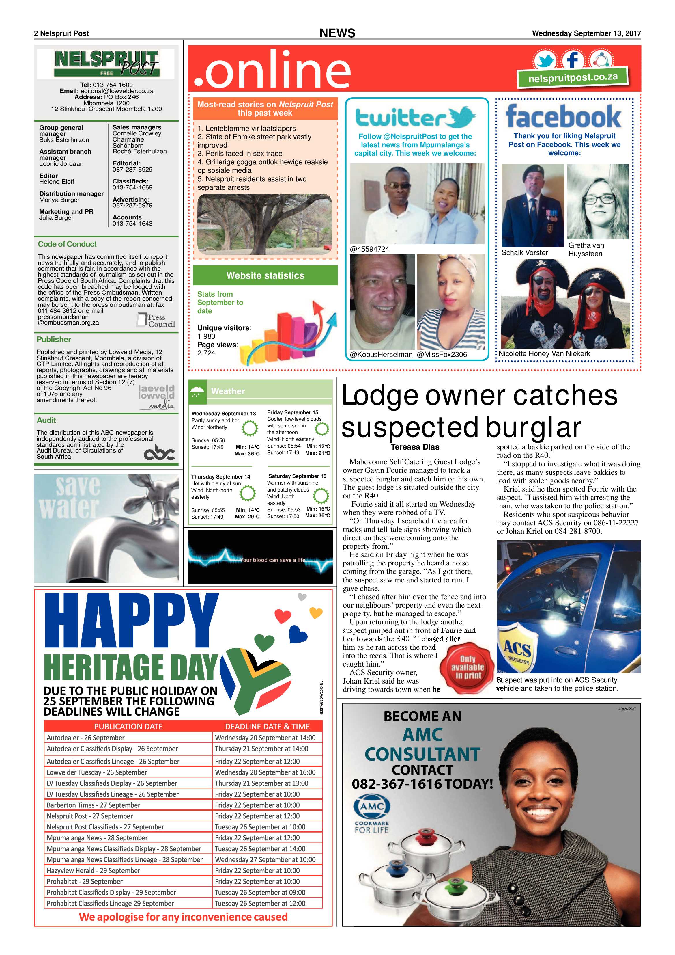 Nelspruit Post 13 September 2017 page 2