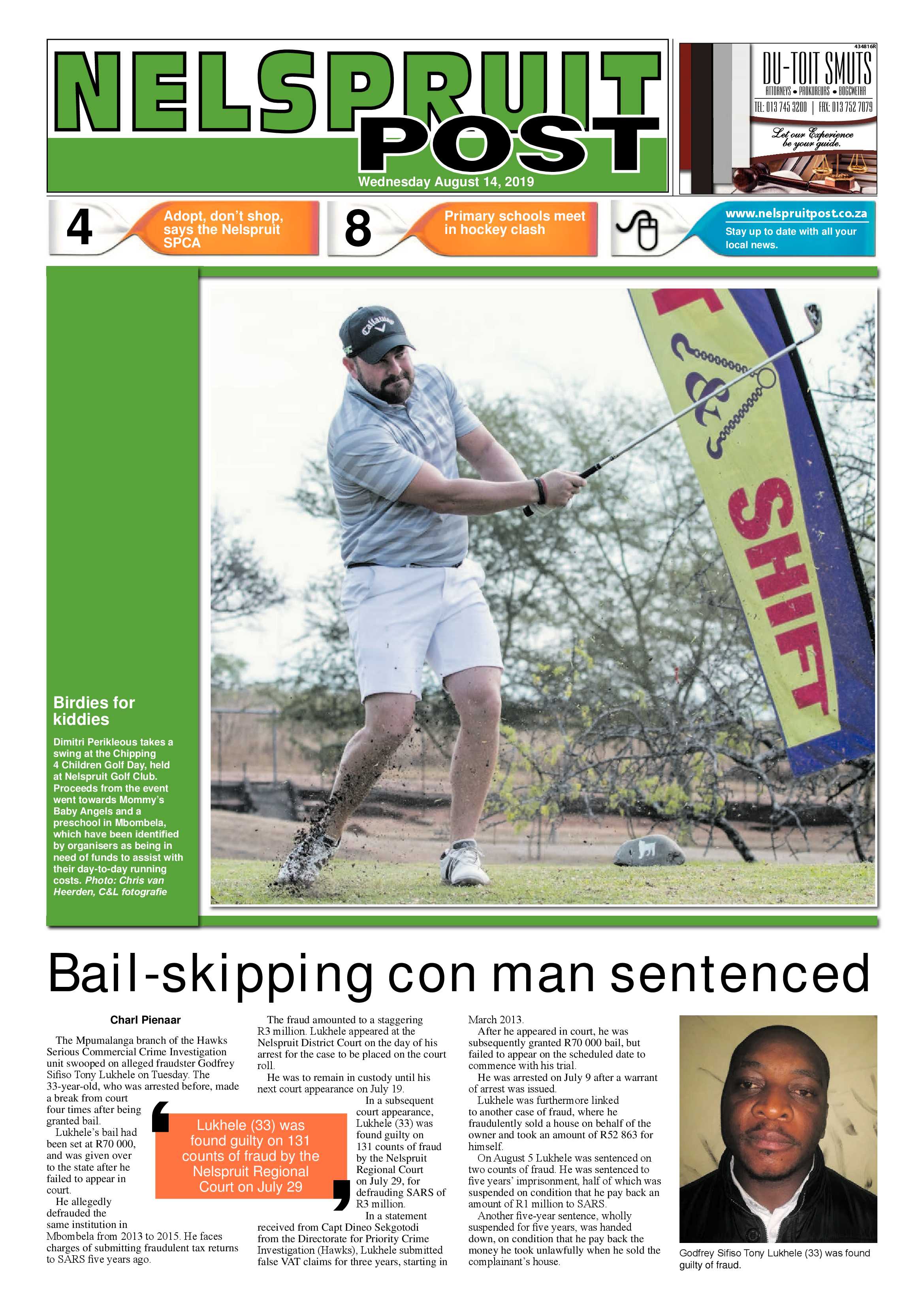 Nelspruit Post 14 August 2019 page 1