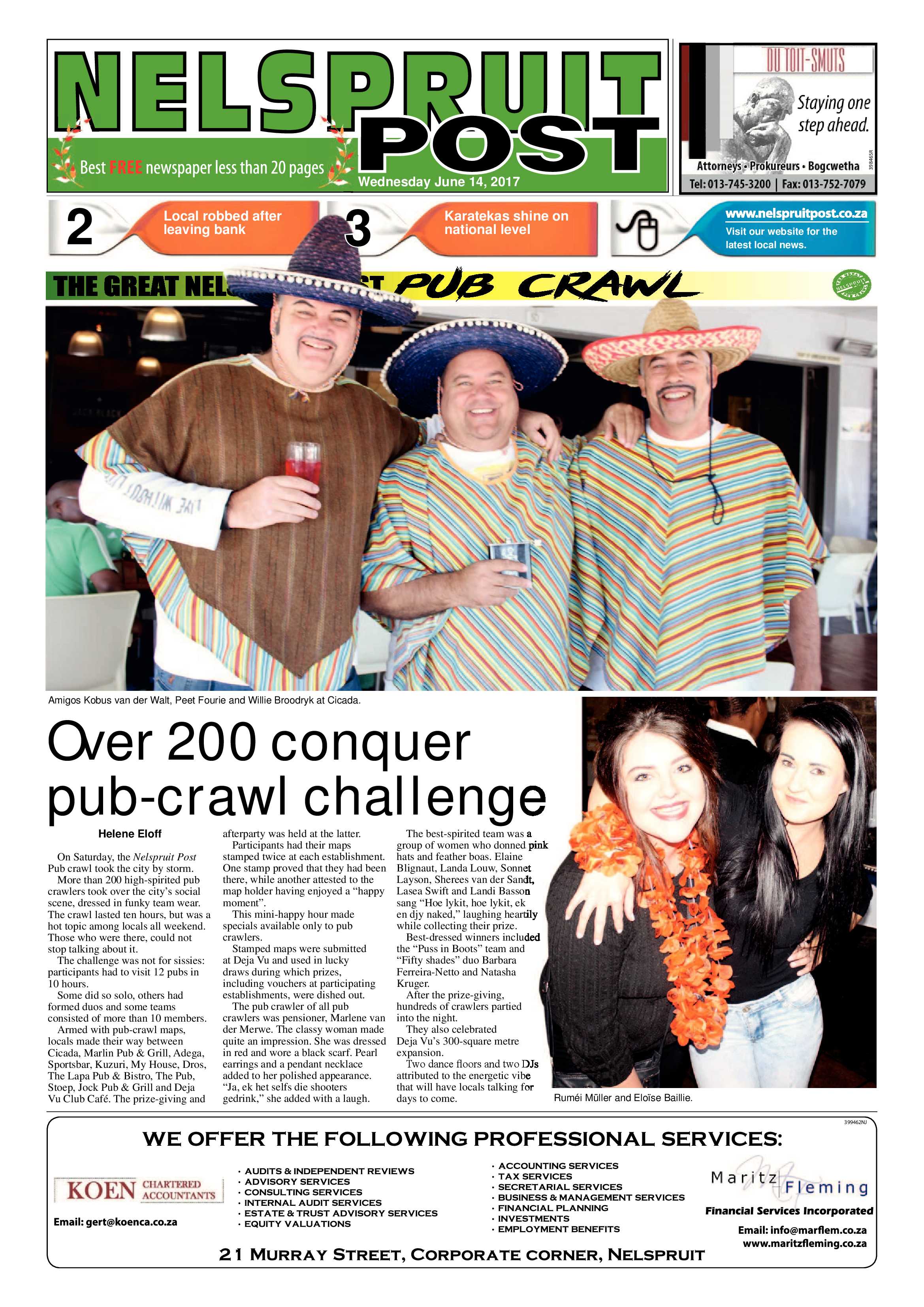 Nelspruit Post 14 June 2017 page 1