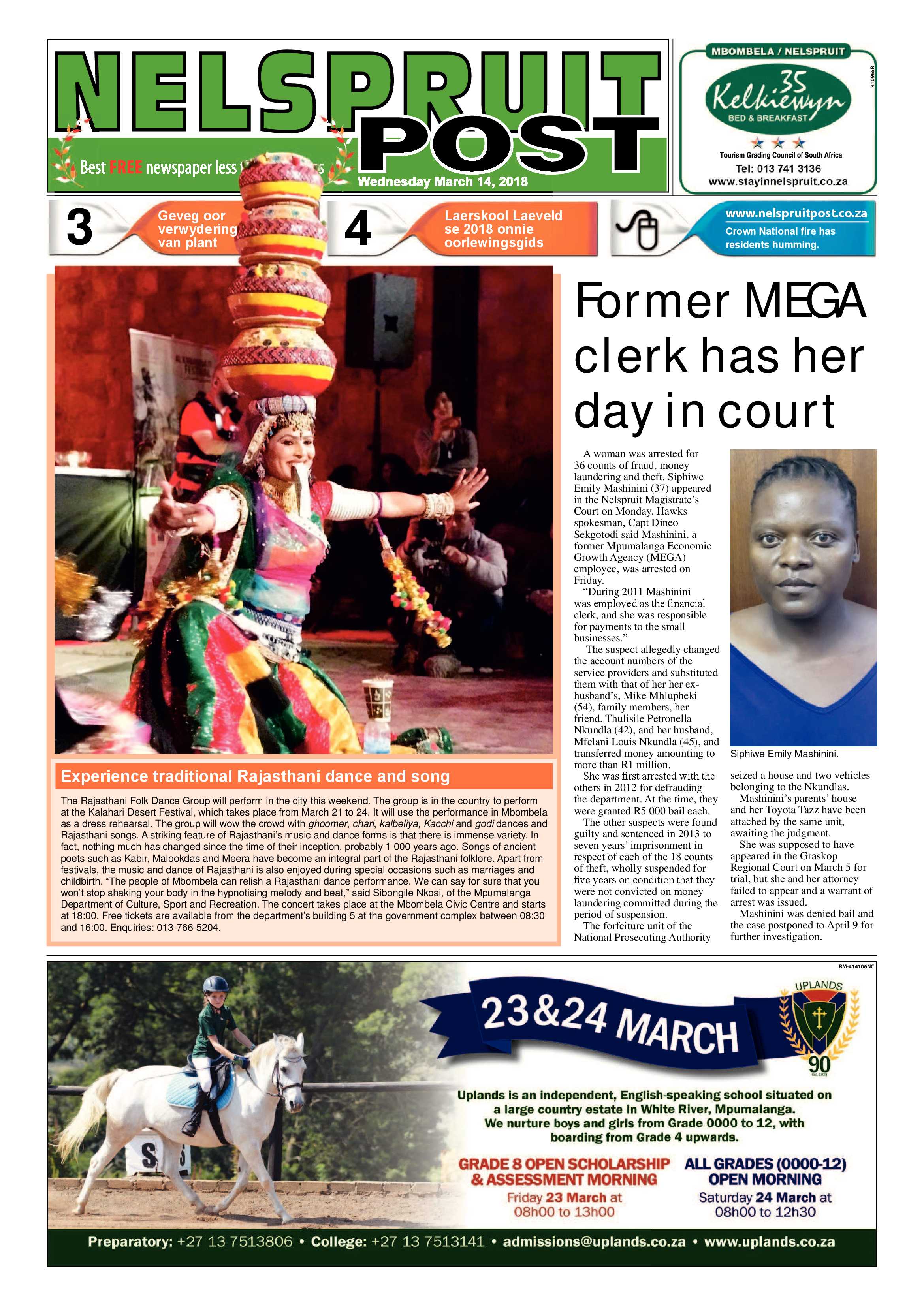 Nelspruit Post 14 March 2018 page 1