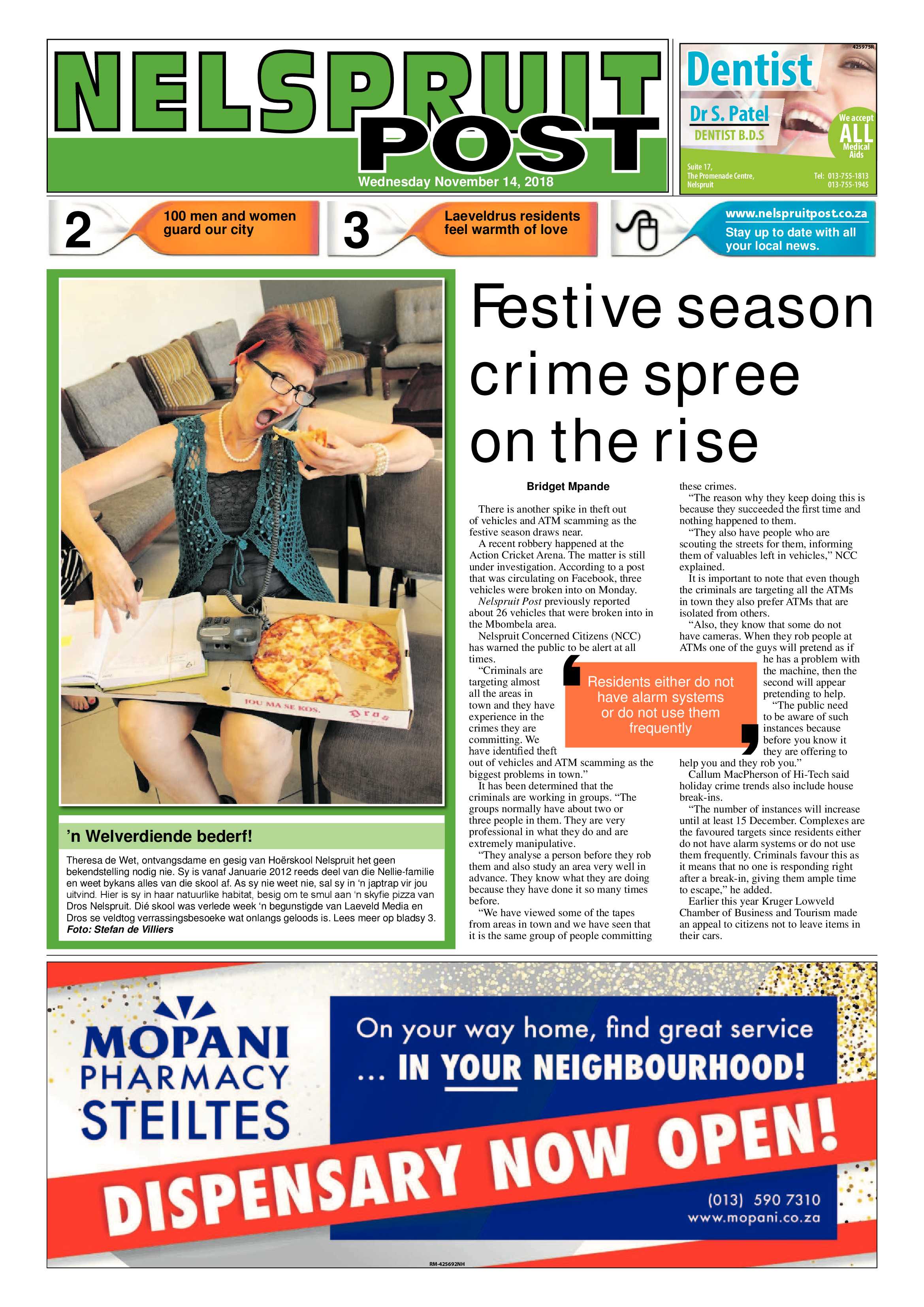 Nelspruit Post 14 November 2018 page 1