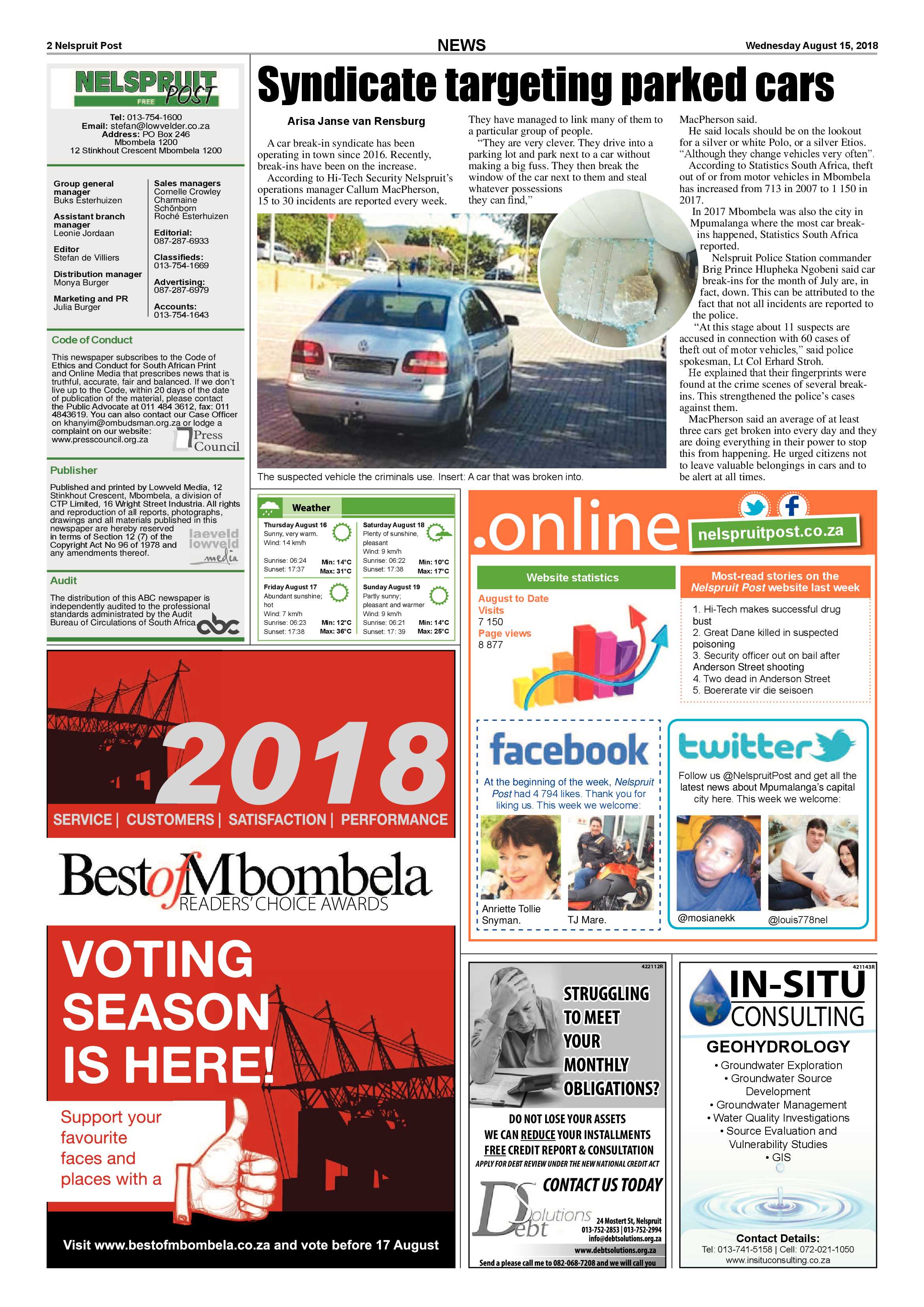 Nelspruit Post 15 August 2018 page 2