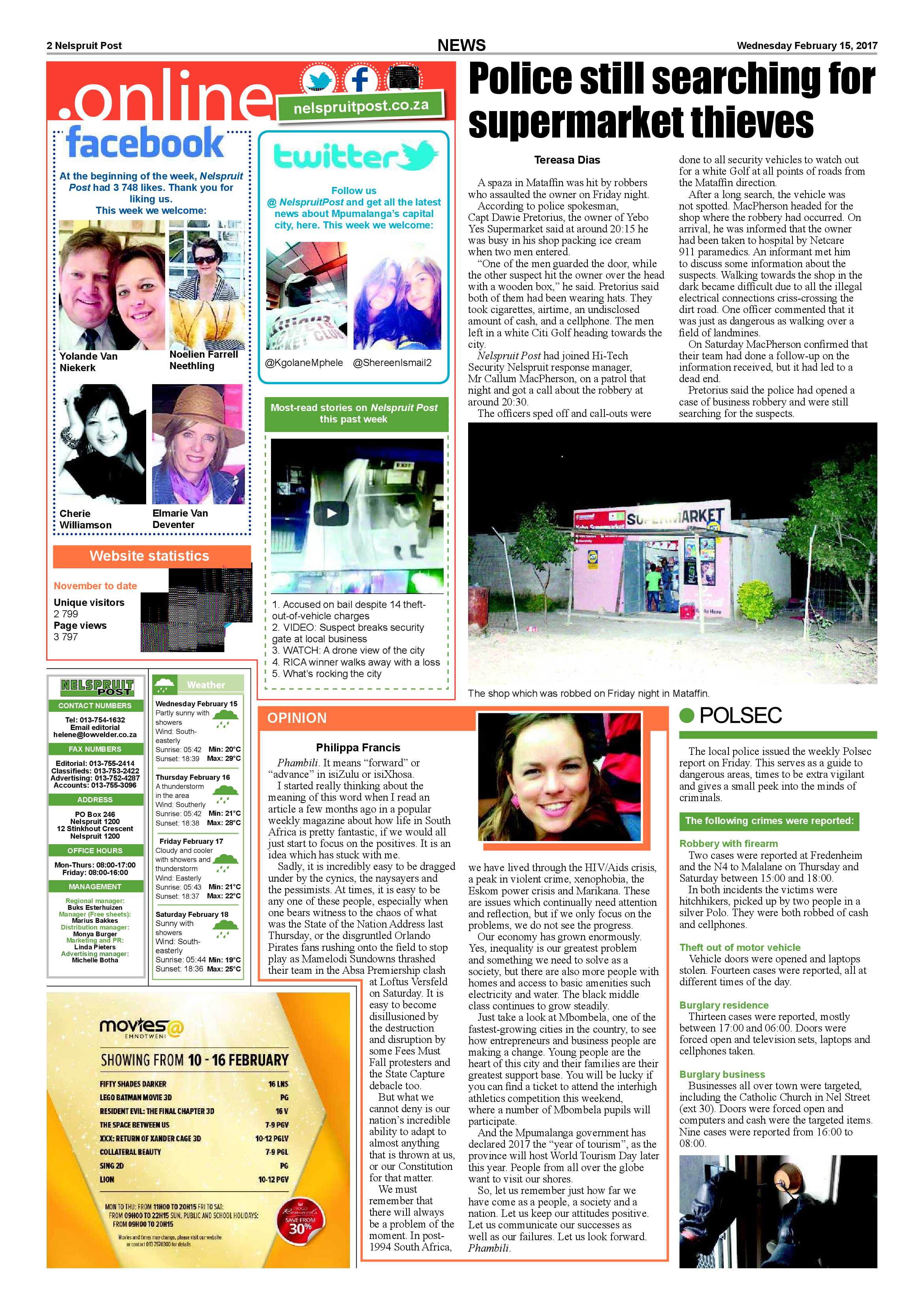 Nelspruit Post 15 February 2017 page 2