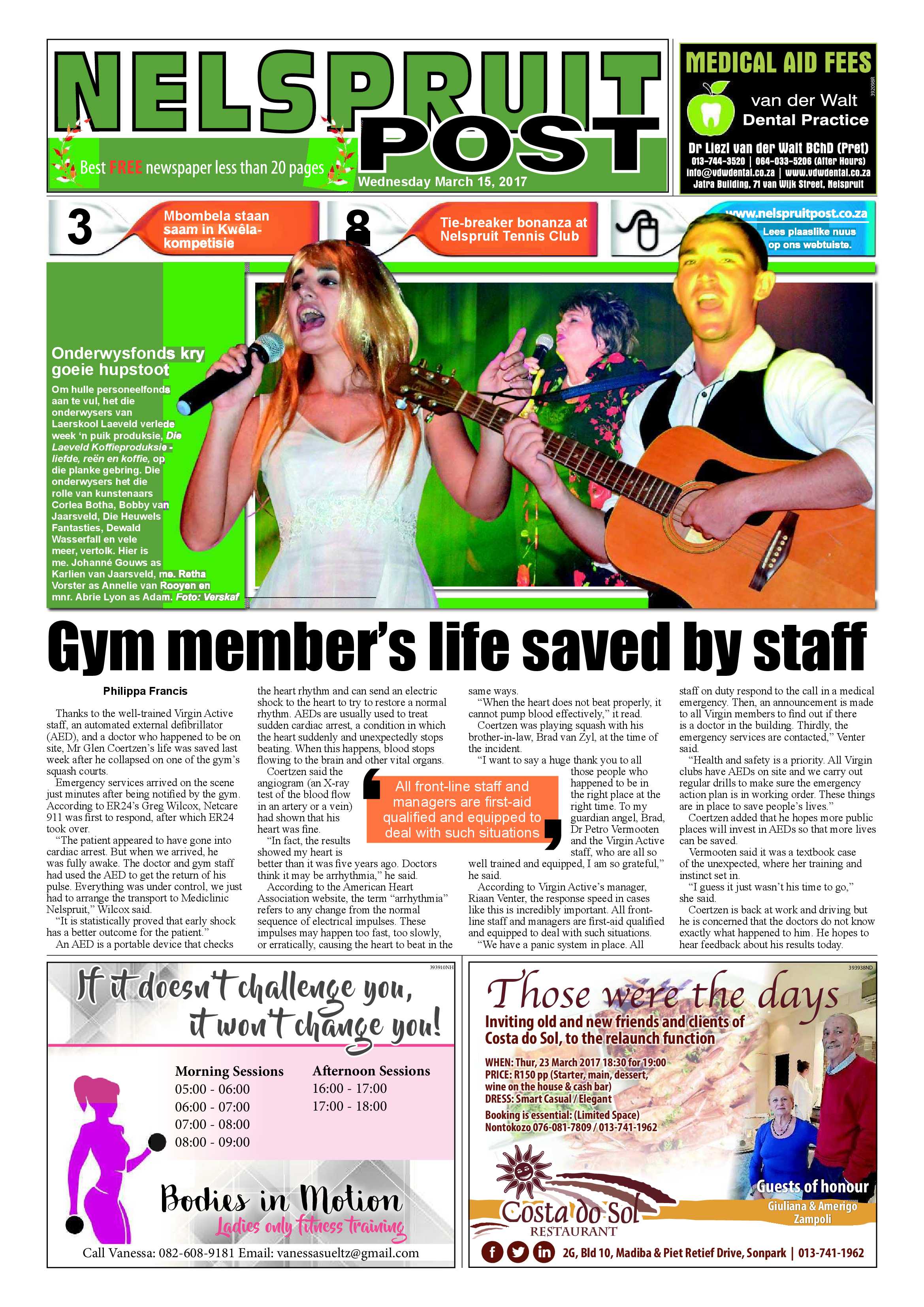 Nelspruit Post 15 March 2017 page 1