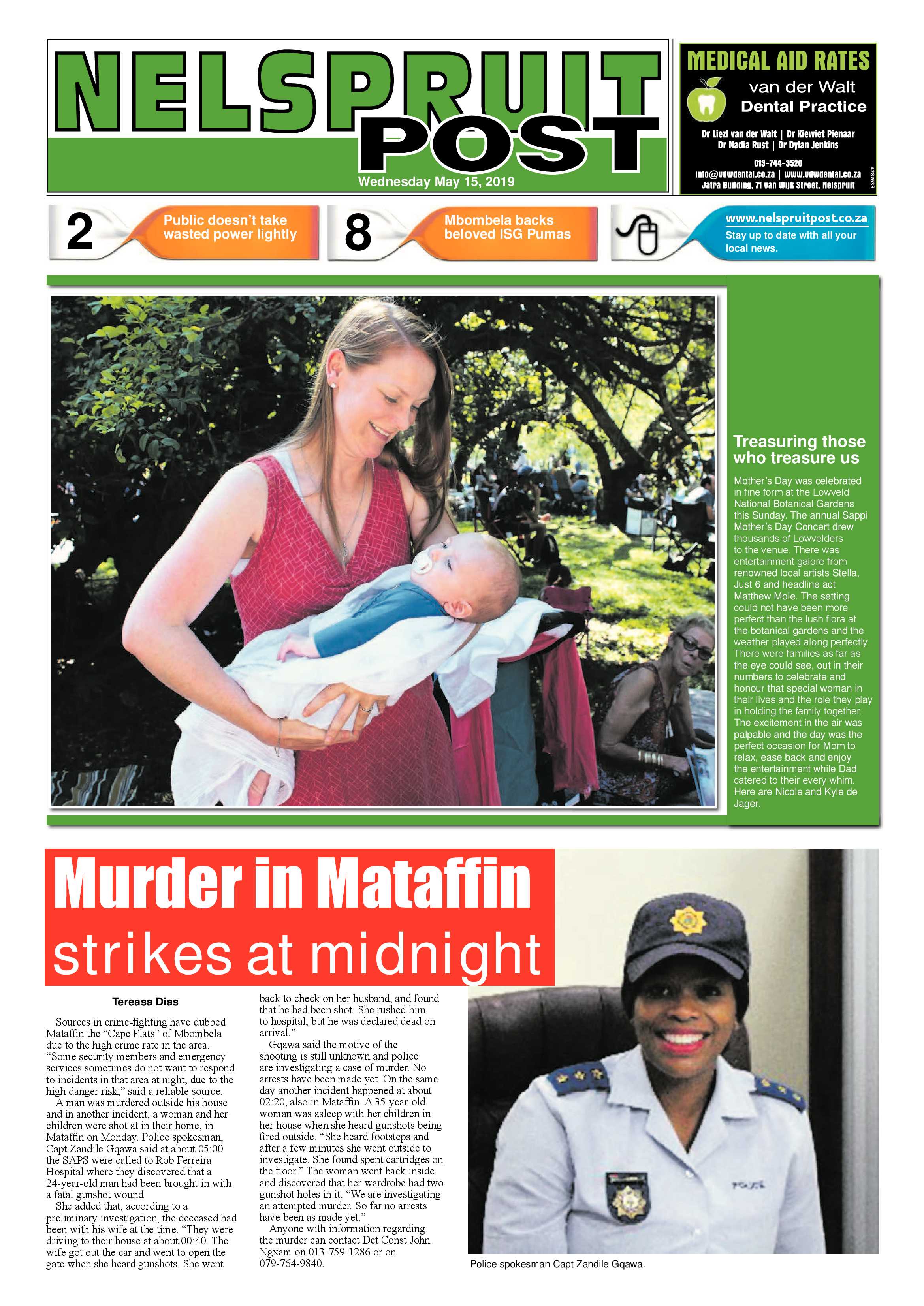 Nelspruit Post 15 May 2019 page 1
