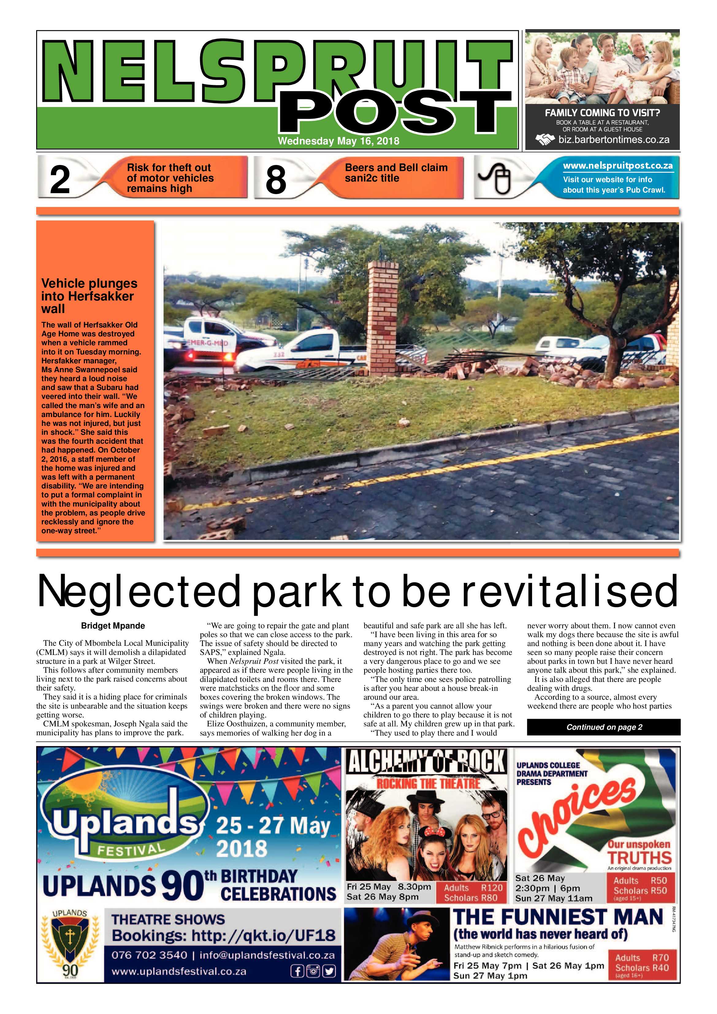 Nelspruit Post 16 May 2018 page 1