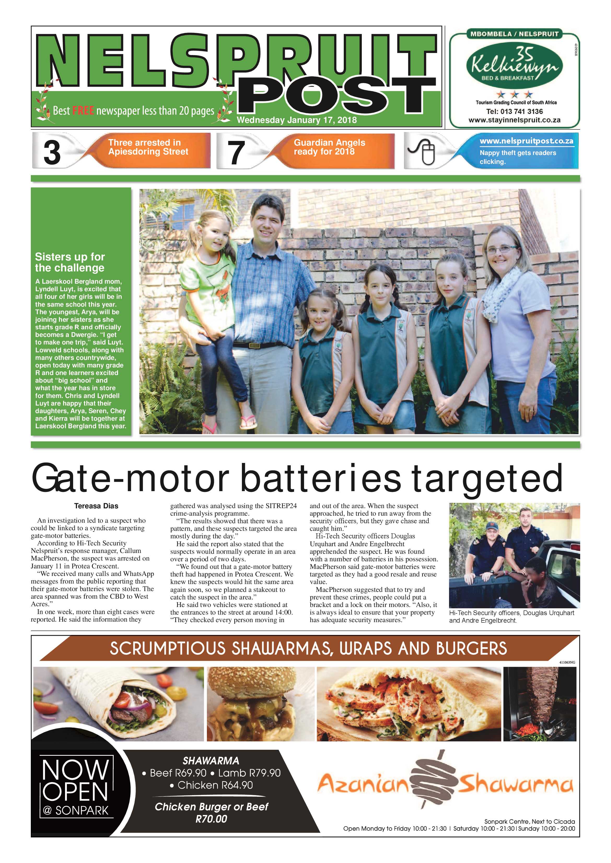 Nelspruit Post 17 January 2018 page 1