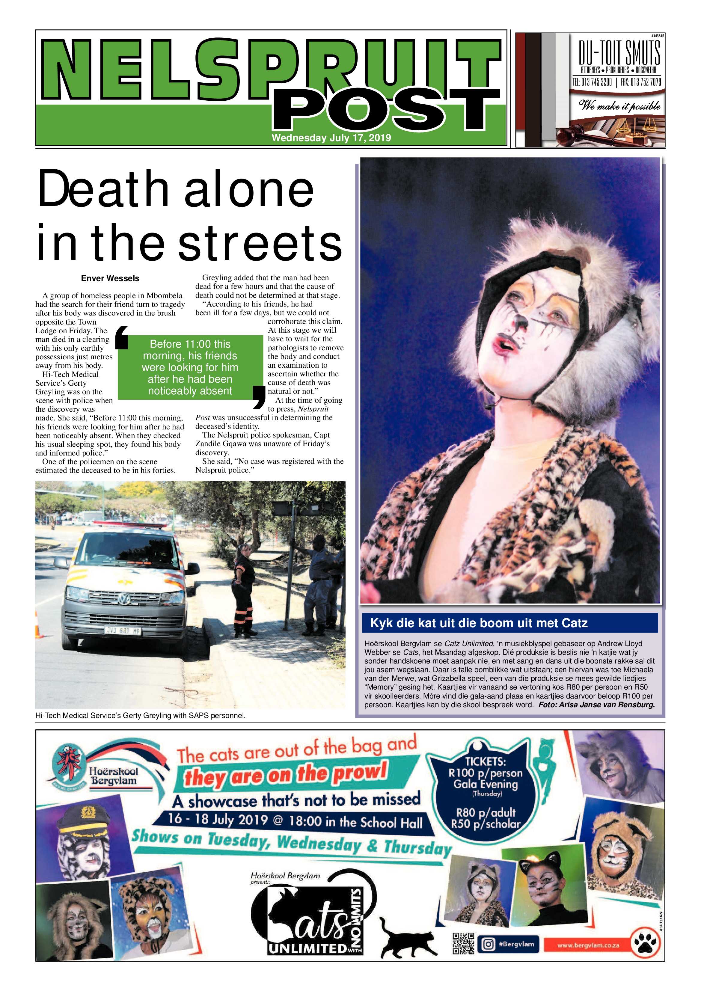 Nelspruit Post 17 July 2019 page 1