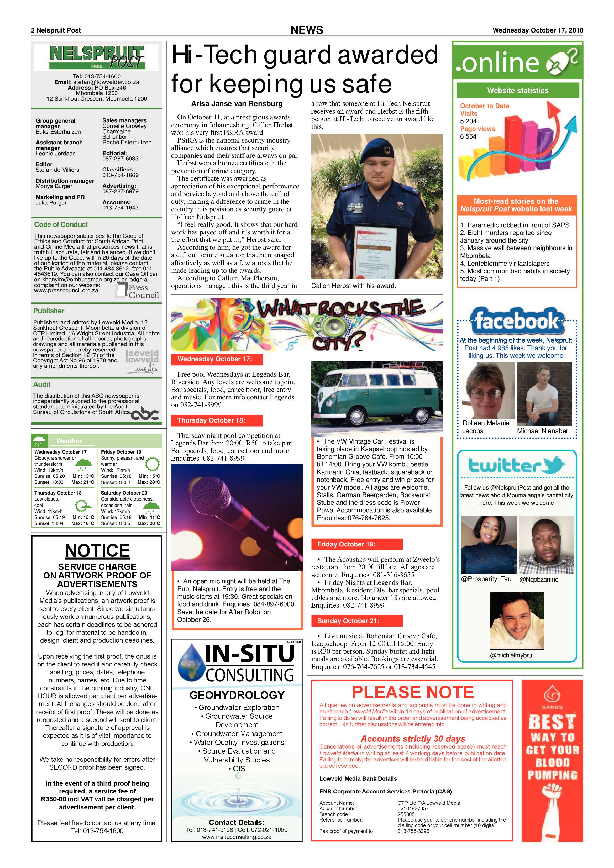 Nelspruit Post 17 October 2018 page 2
