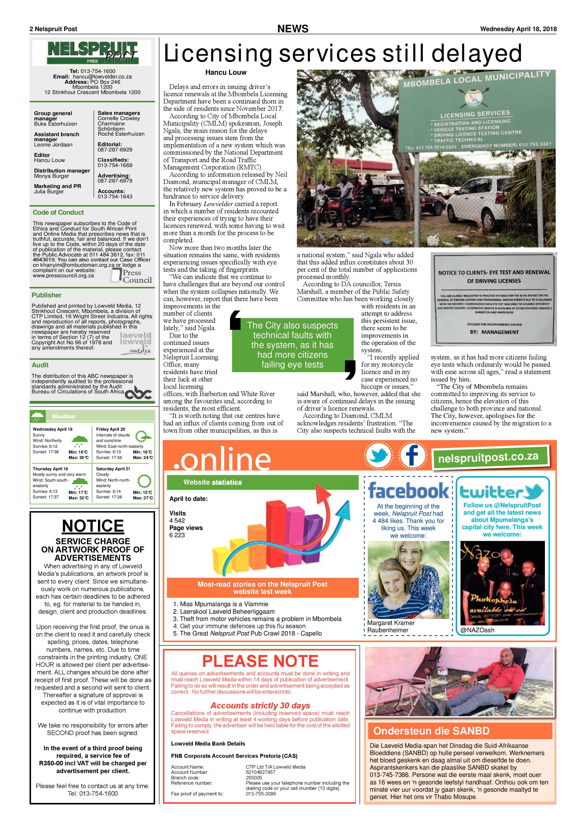 Nelspruit Post 18 April 2018 page 2