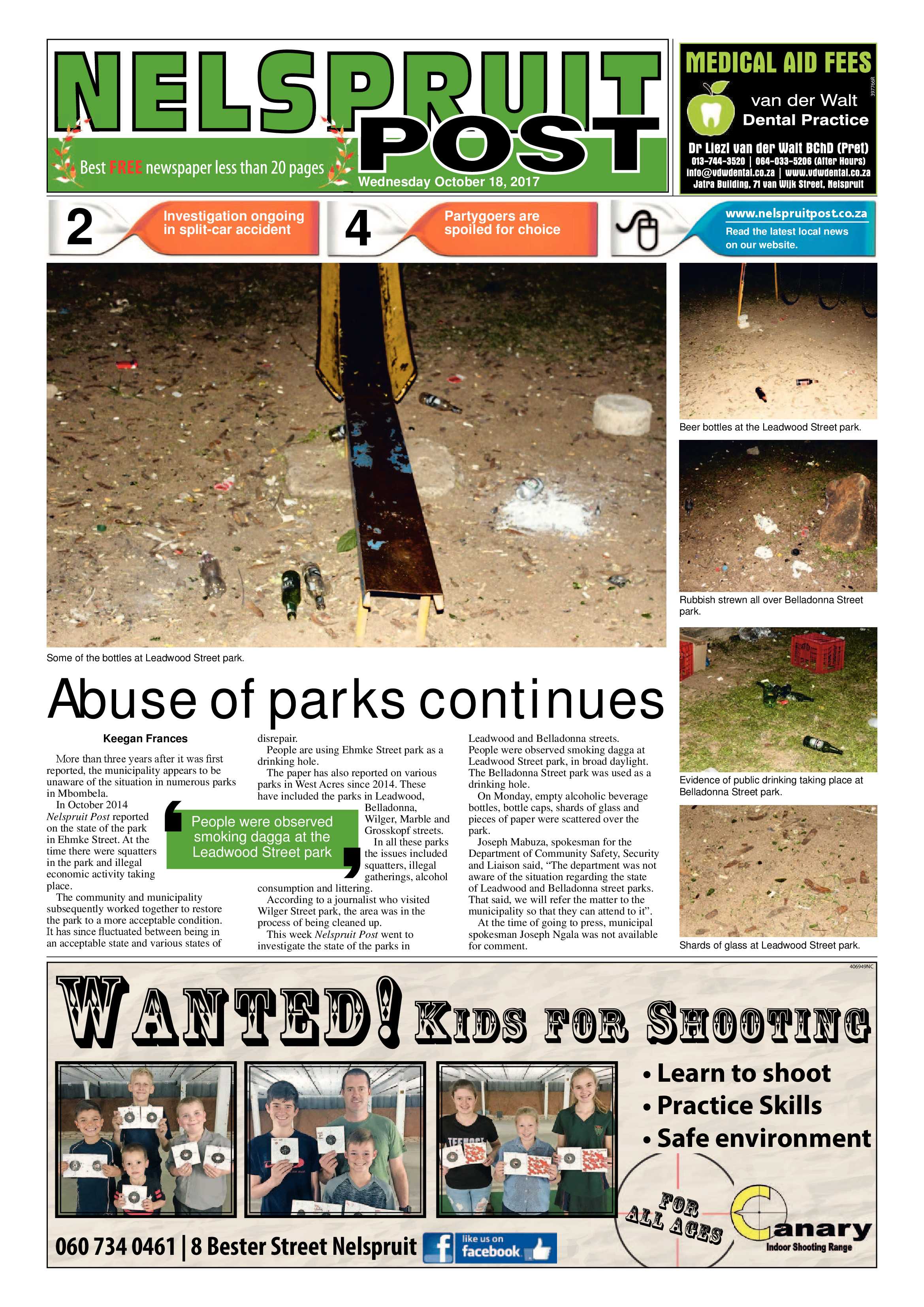 Nelspruit Post 18 October 2017 page 1