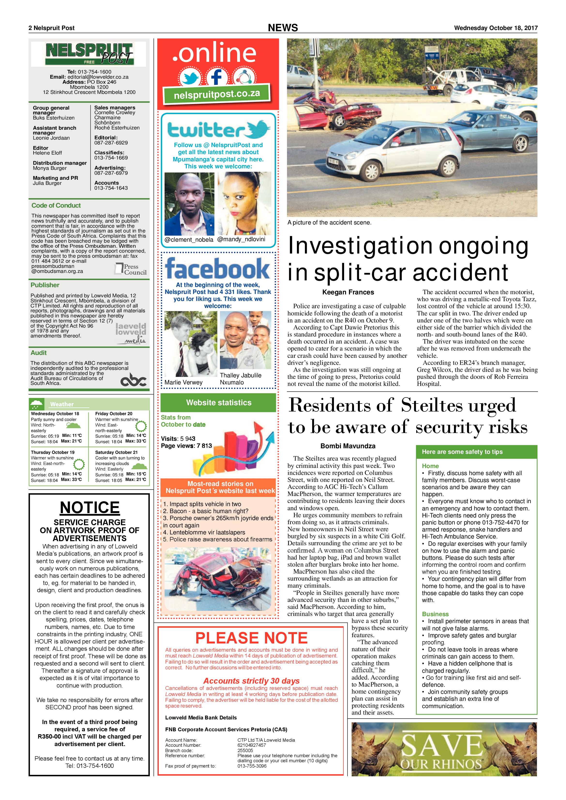 Nelspruit Post 18 October 2017 page 2