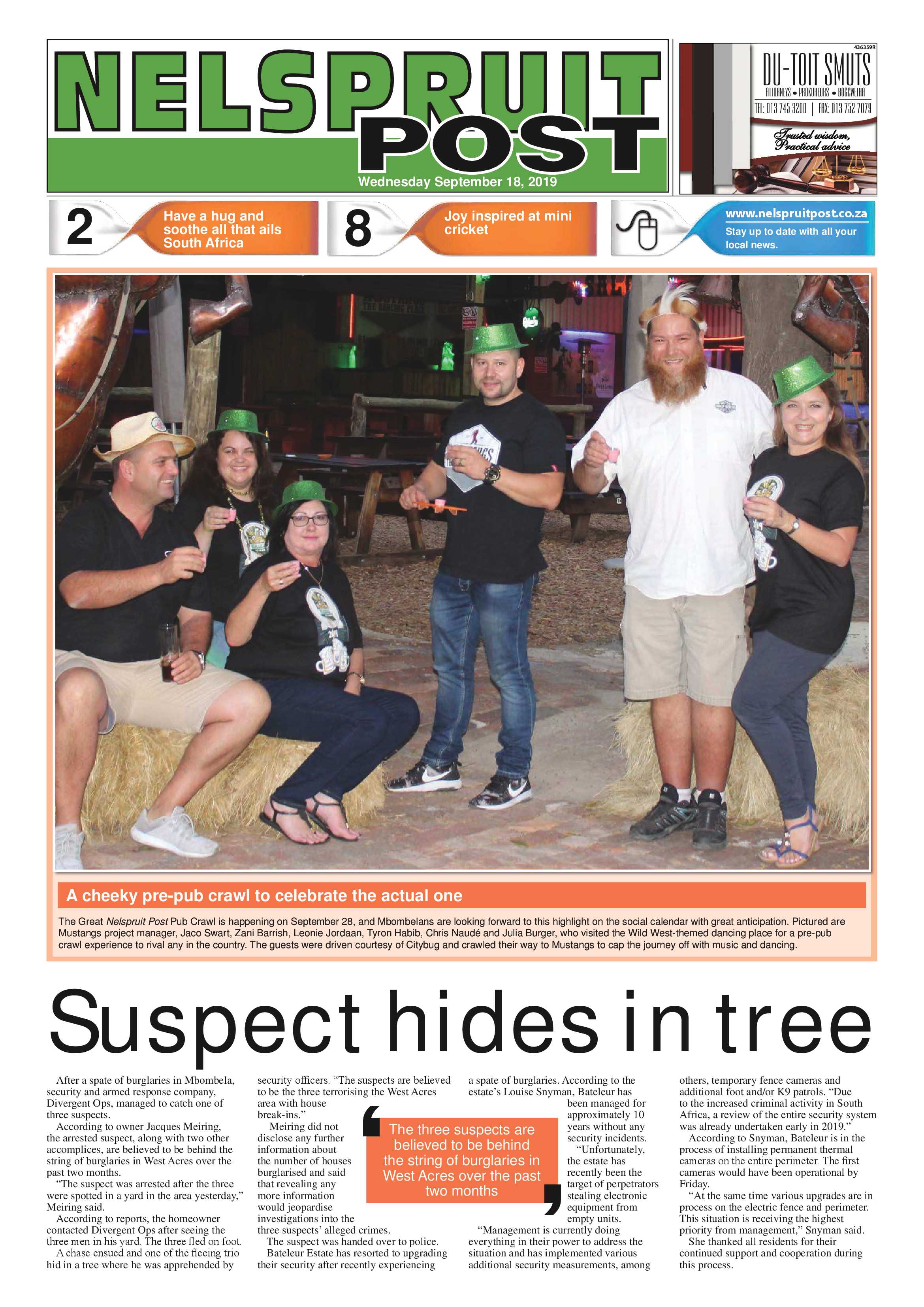 Nelspruit Post 18 September 2019 page 1