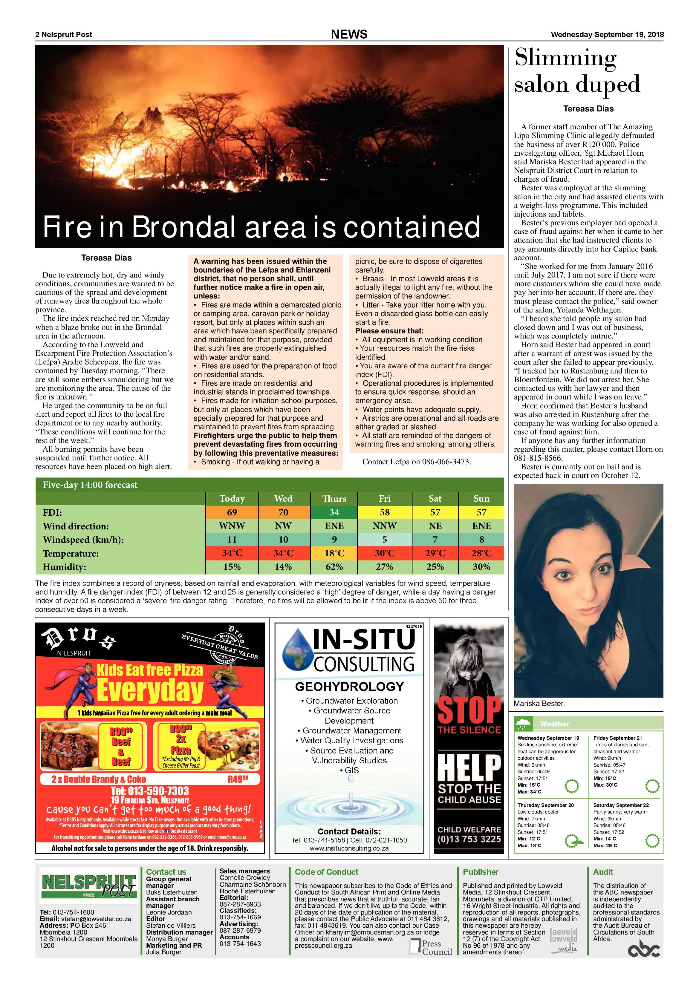Nelspruit Post 19 September 2018 page 2