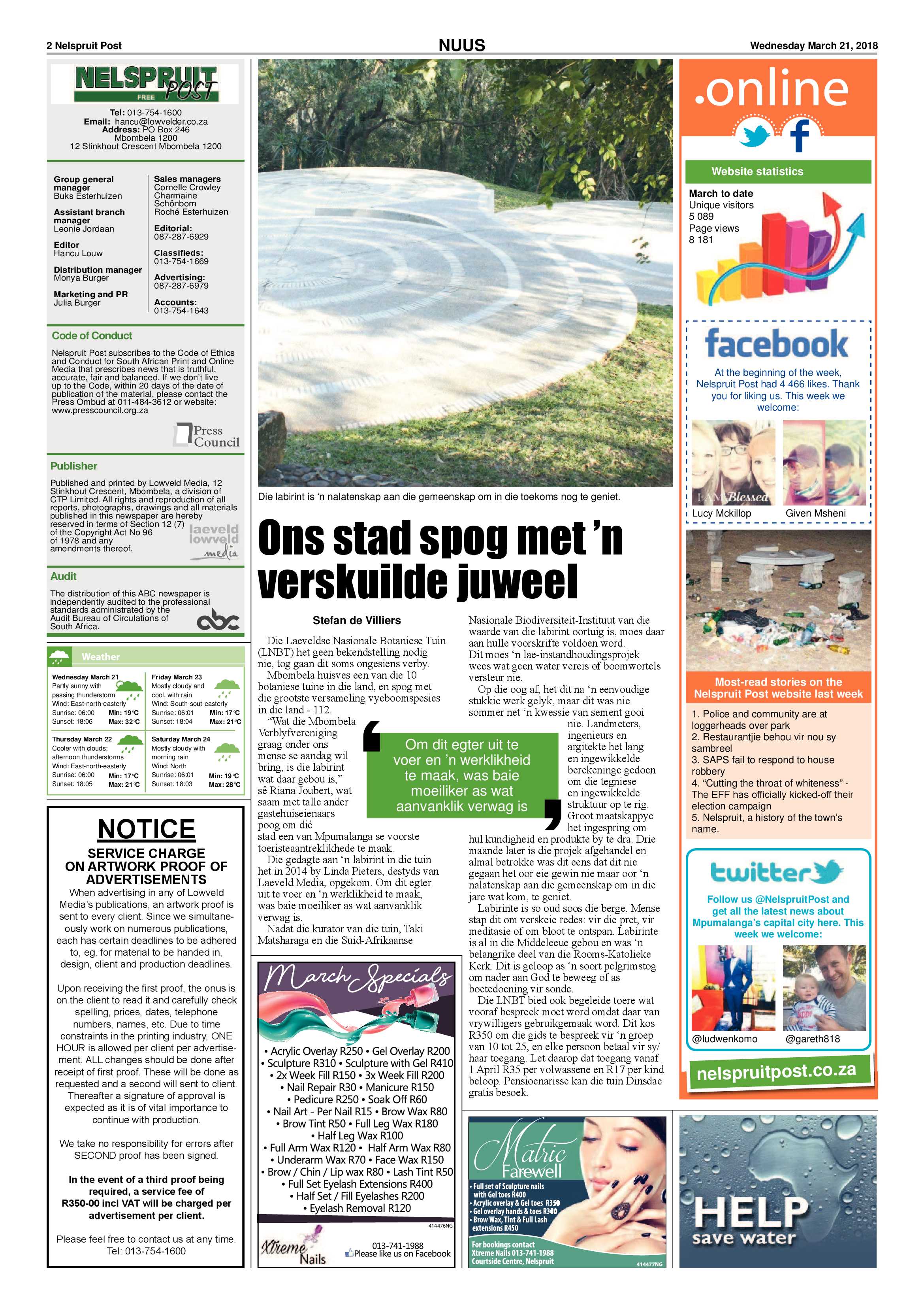 Nelspruit Post 21 March 2018 page 2