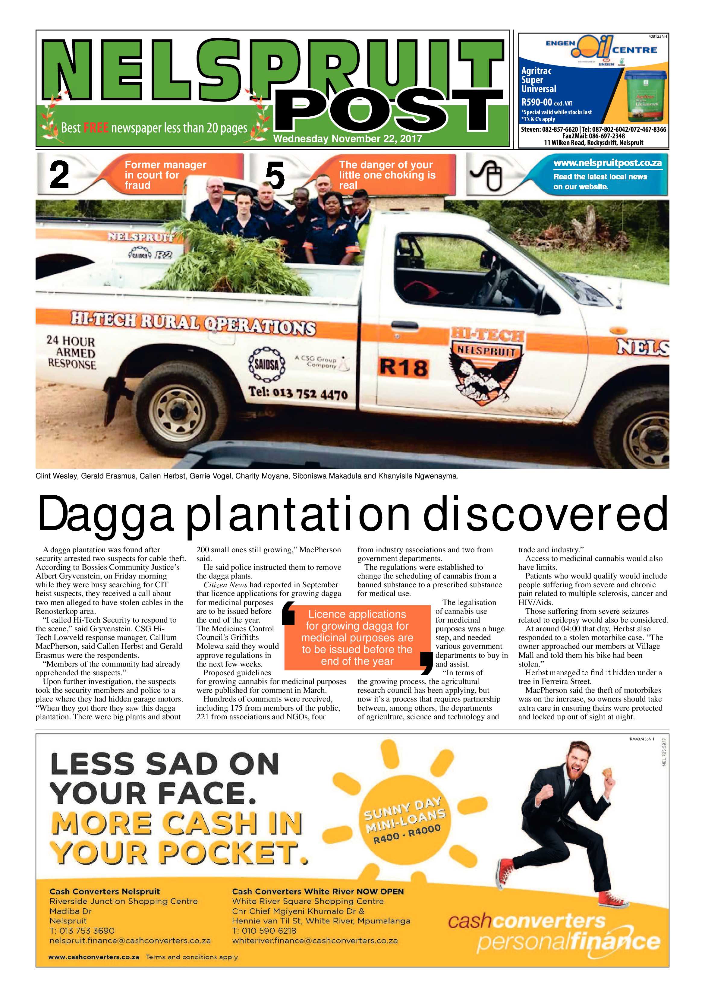 Nelspruit Post 22 November 2017 page 1