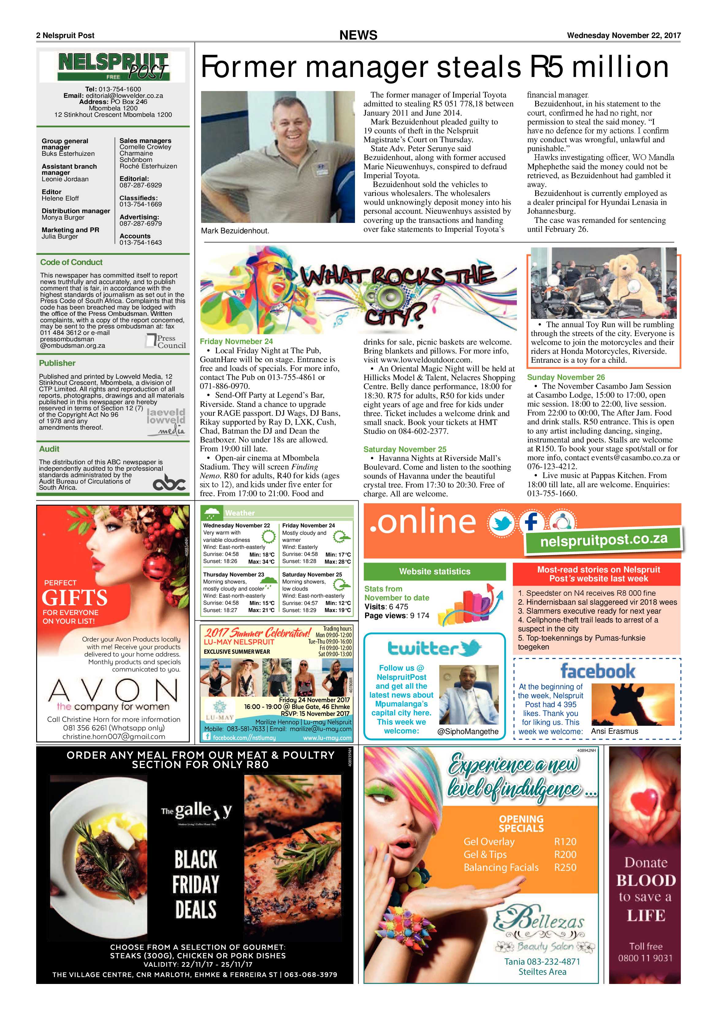 Nelspruit Post 22 November 2017 page 2