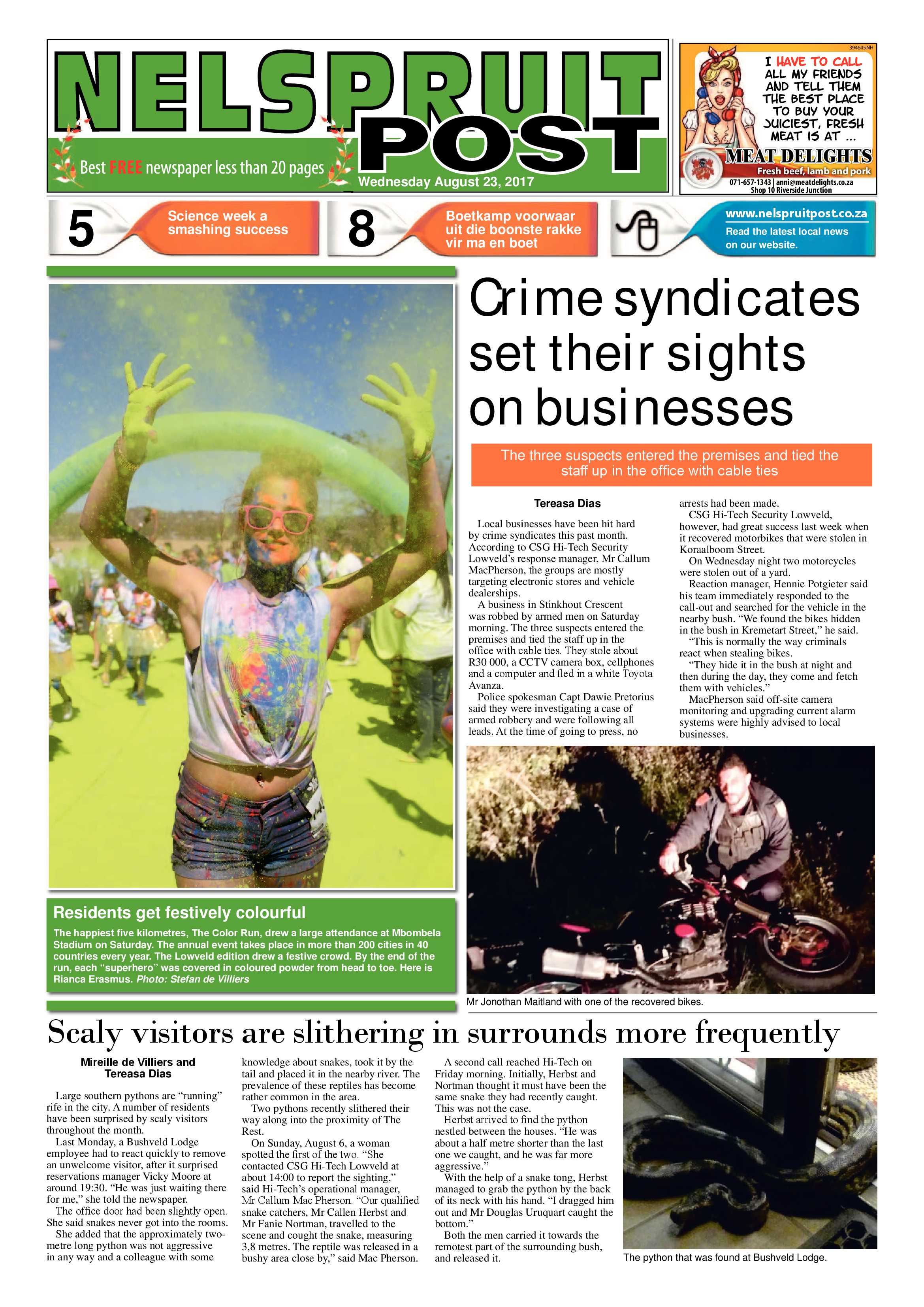 Nelspruit Post 23 August 2017 page 1