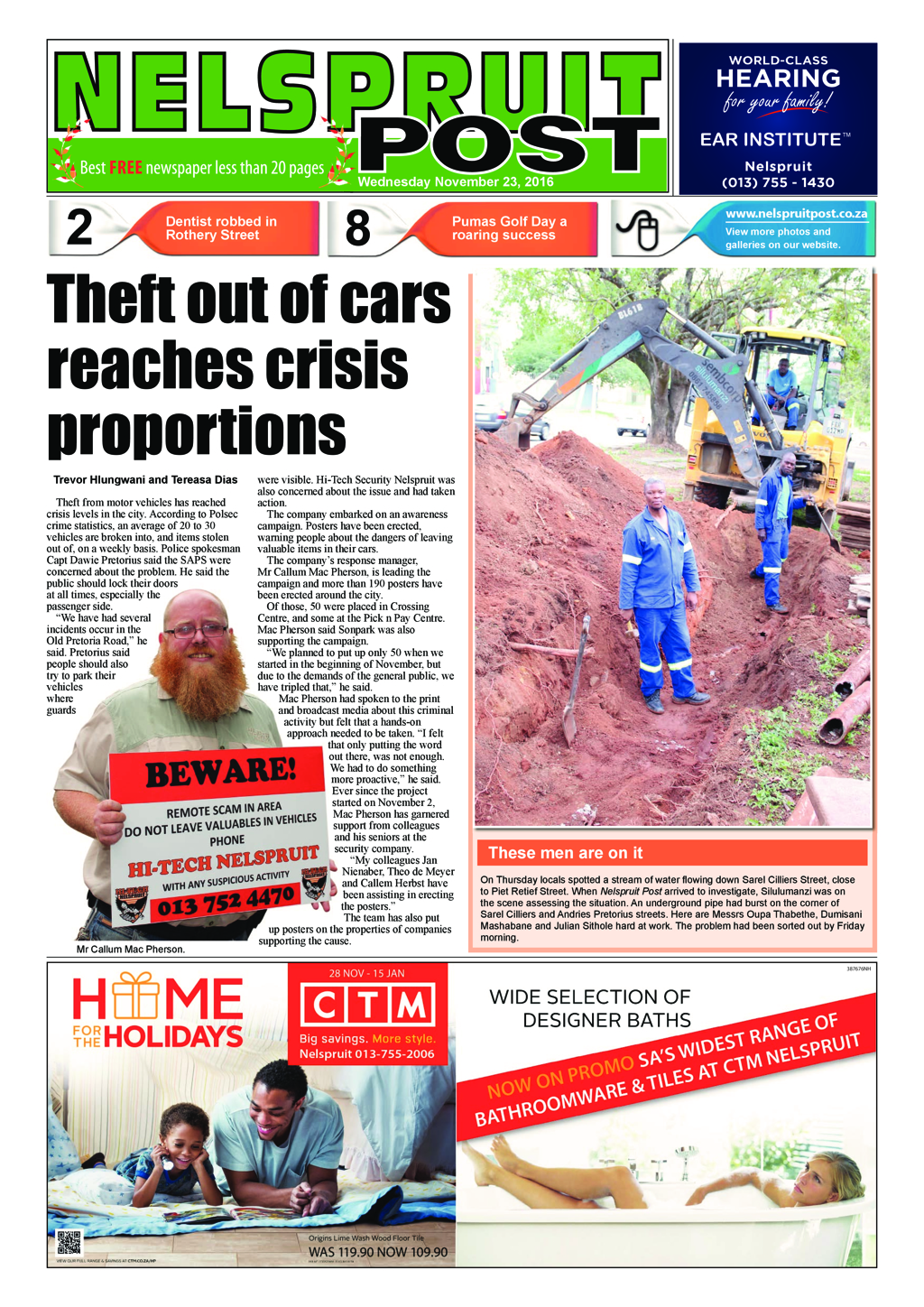 Nelspruit Post 23 November 2016 page 1