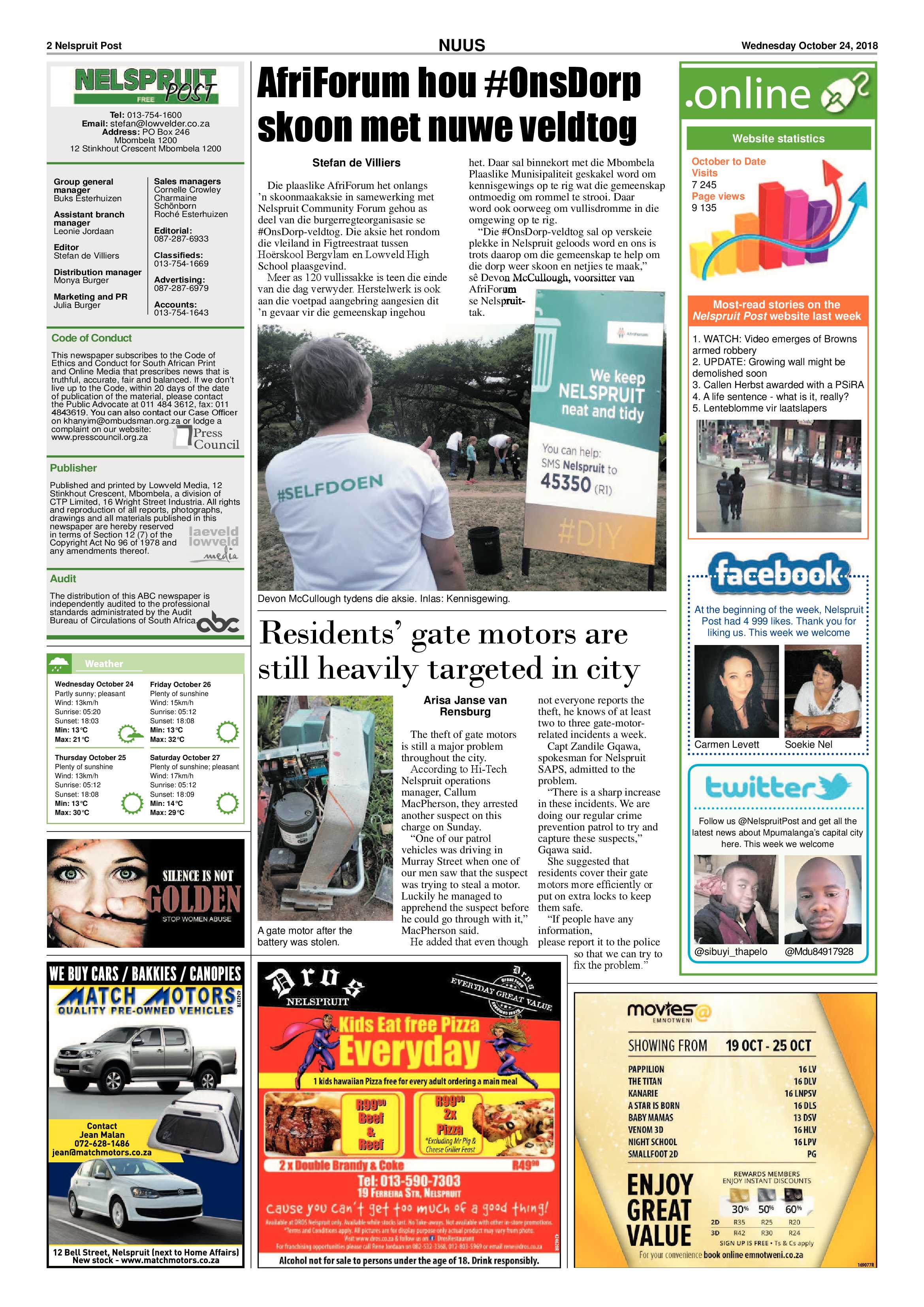 Nelspruit Post 24 October 2018 page 2