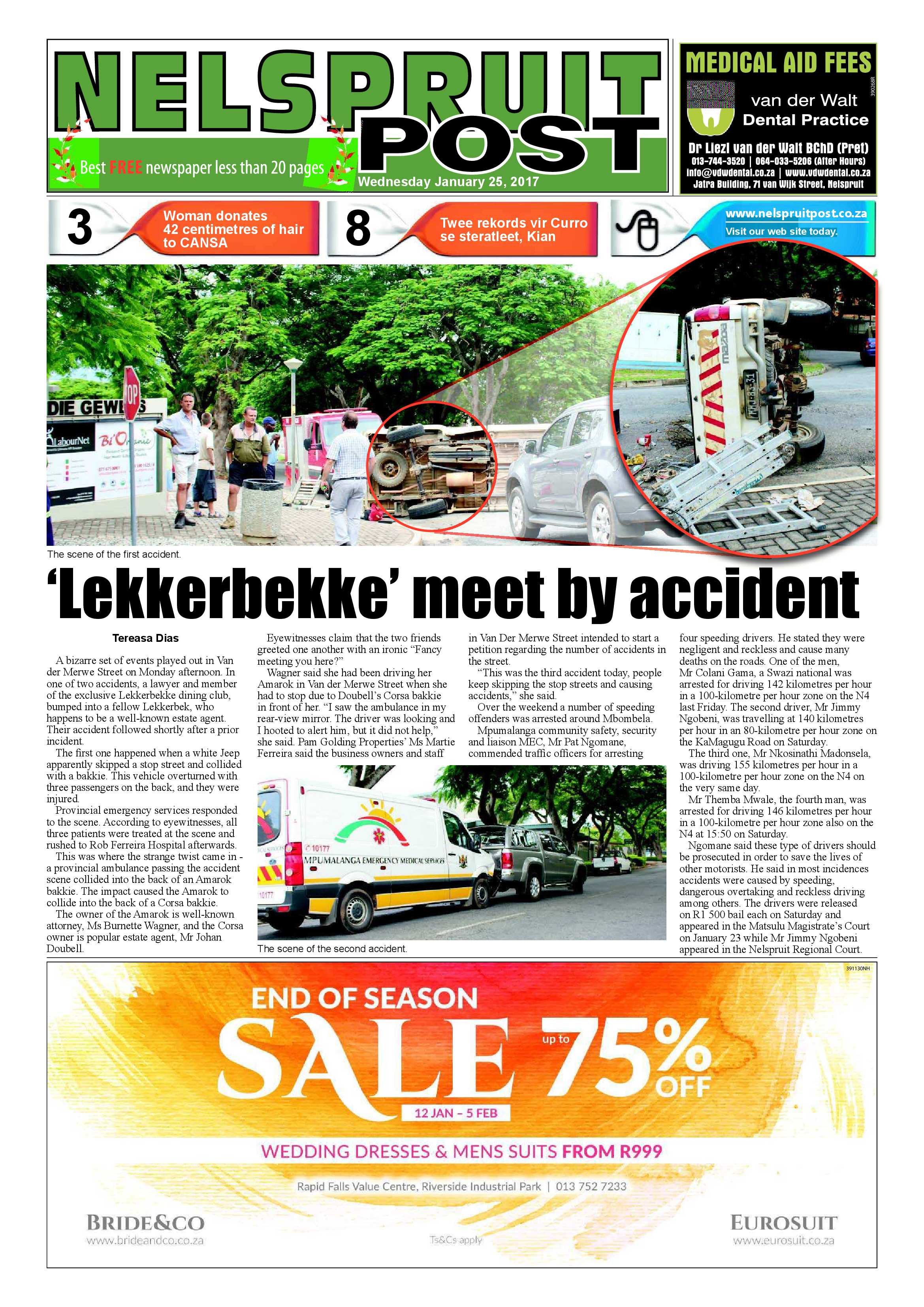 Nelspruit Post 25 January 2017 page 1