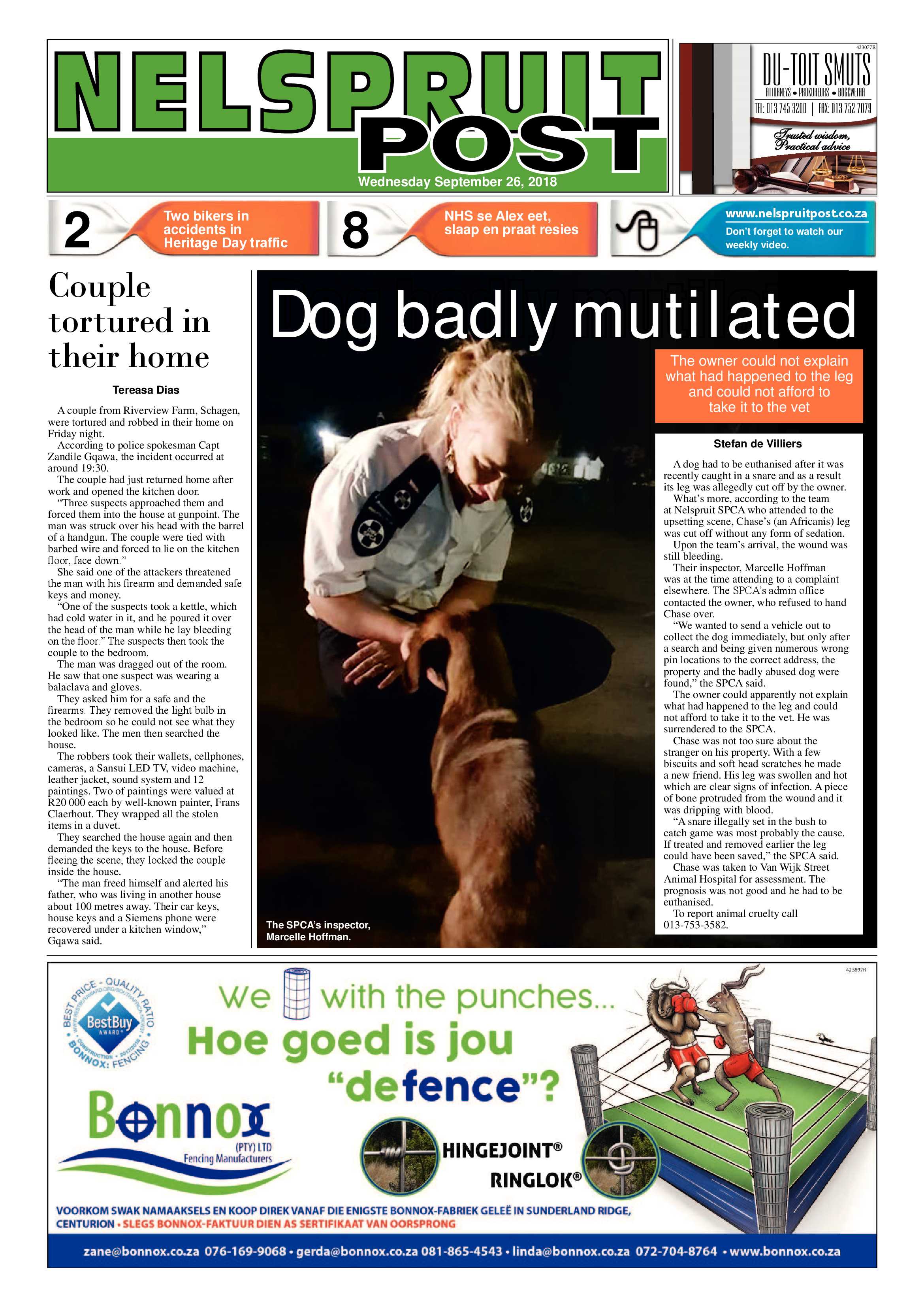 Nelspruit Post 26 September 2018 page 1