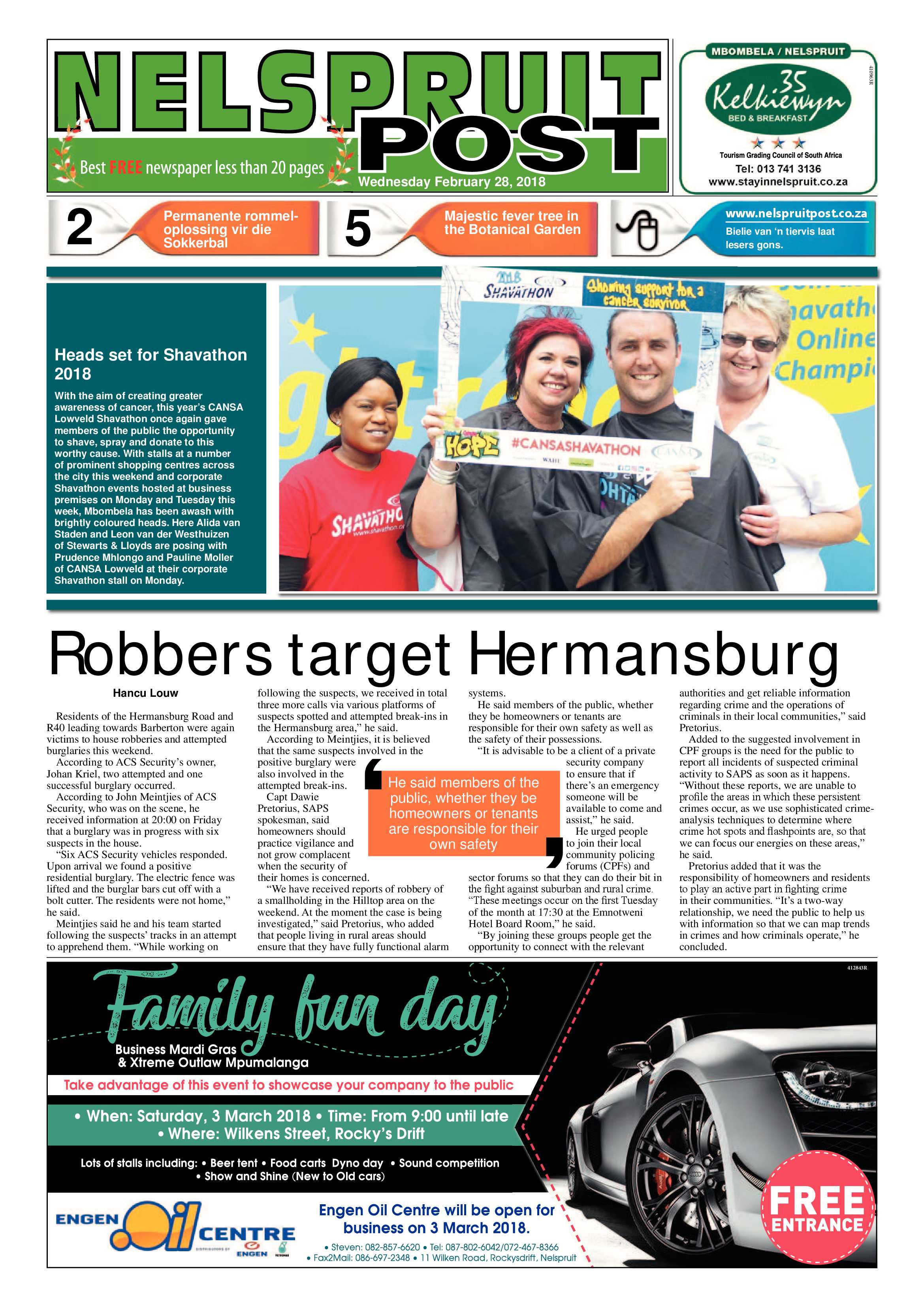 Nelspruit Post 28 February 2018 page 1
