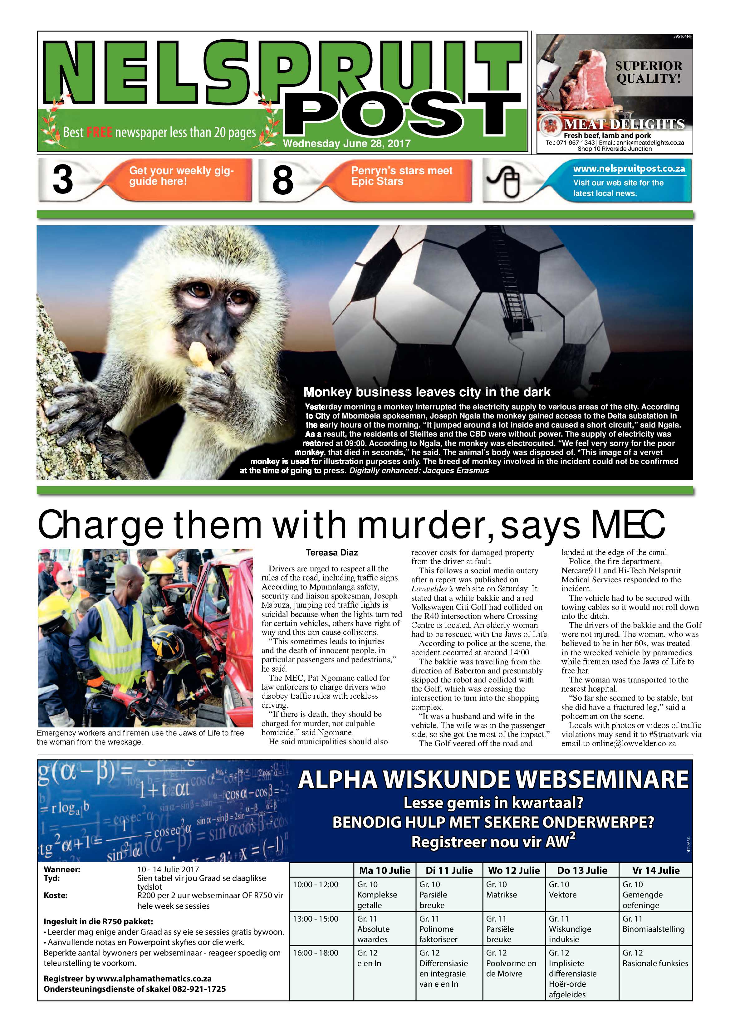 Nelspruit Post 28 June 2017 page 1