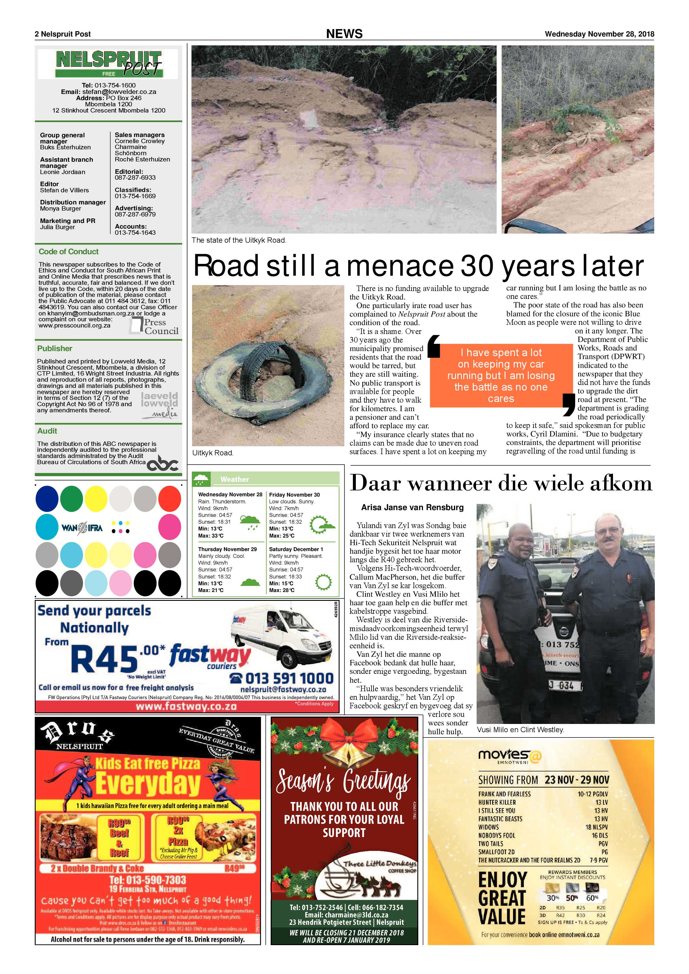 Nelspruit Post 28 November 2018 page 2