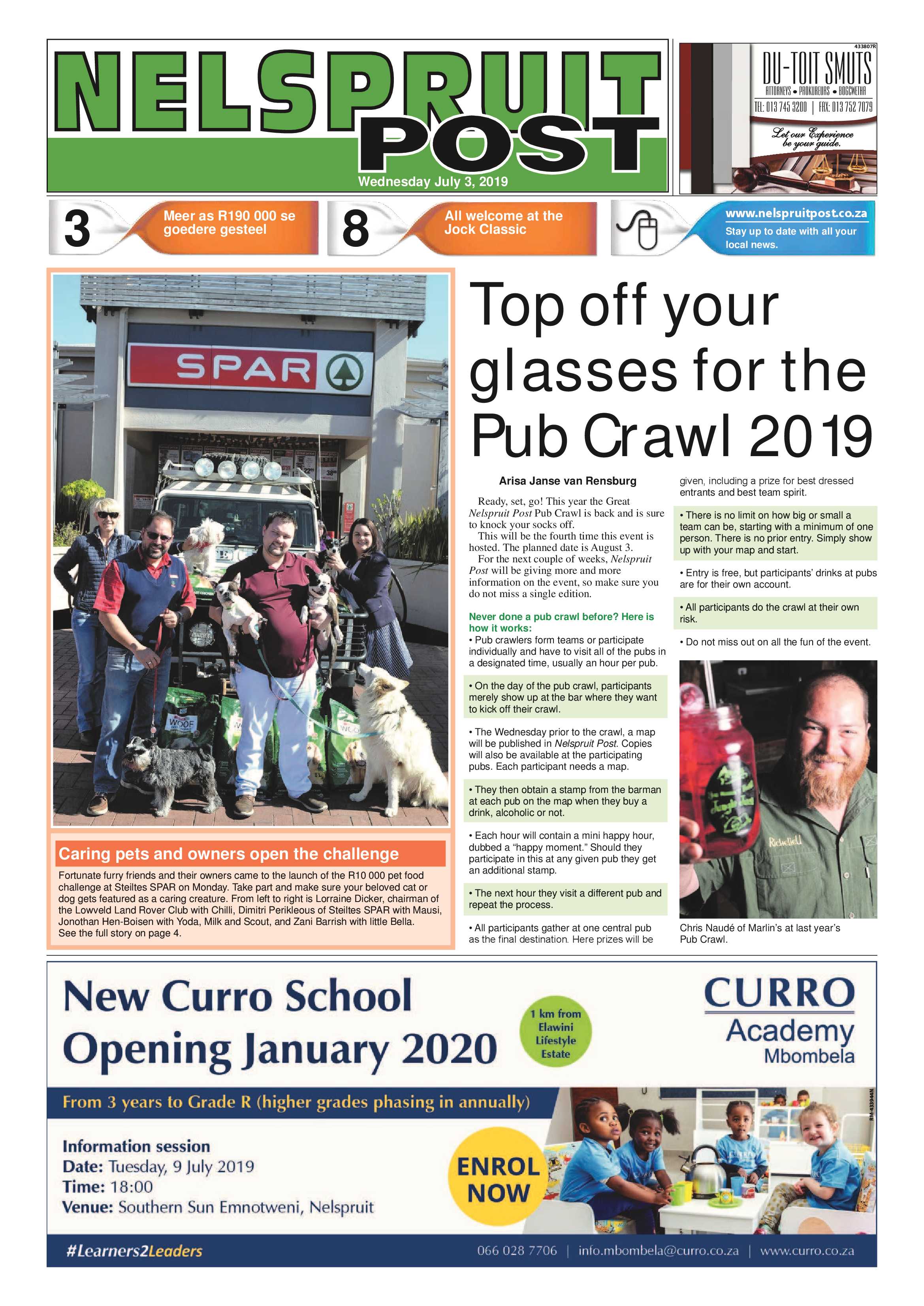 Nelspruit Post 3 July 2019 page 1