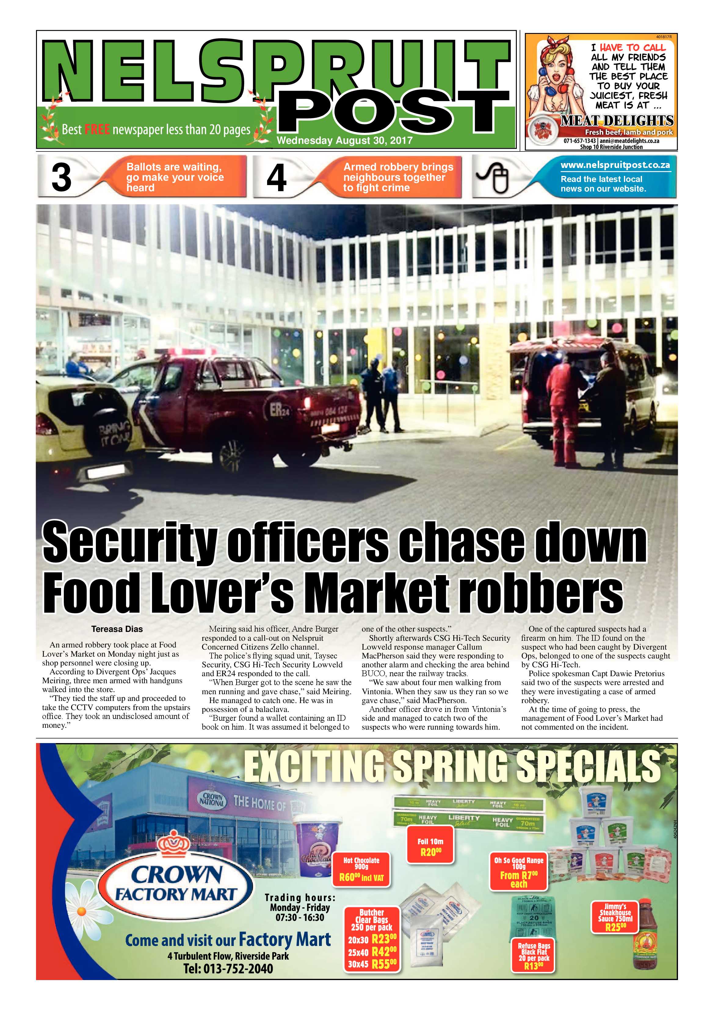 Nelspruit Post 30 August 2017 page 1