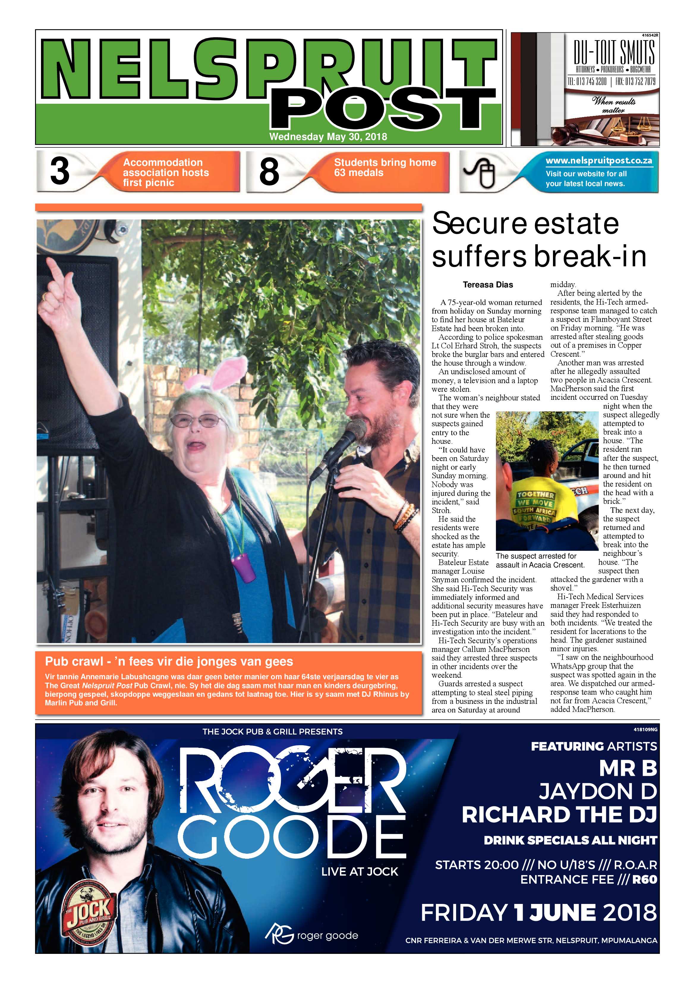 Nelspruit Post 30 May 2018 page 1