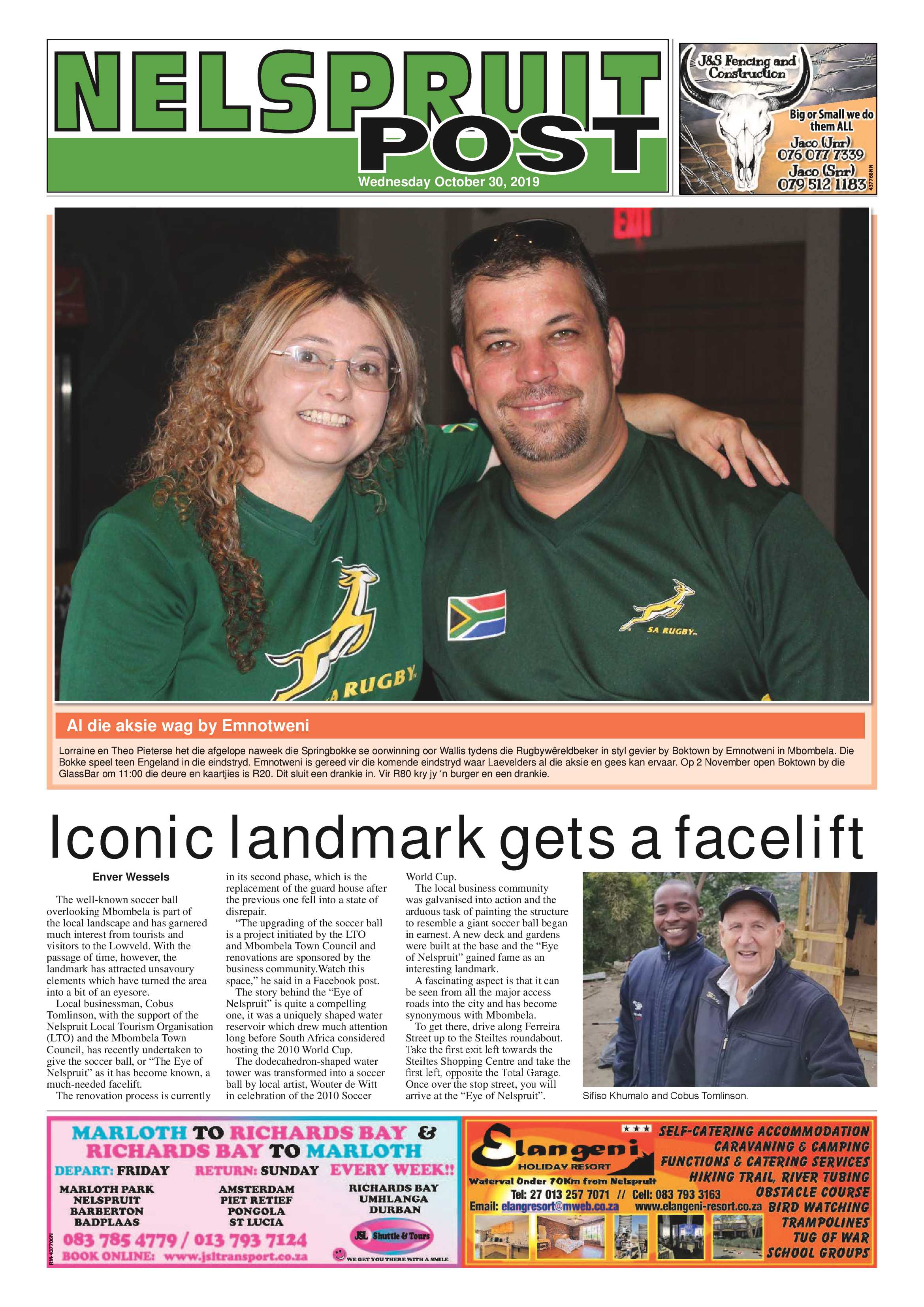 Nelspruit Post 30 October 2019 page 1