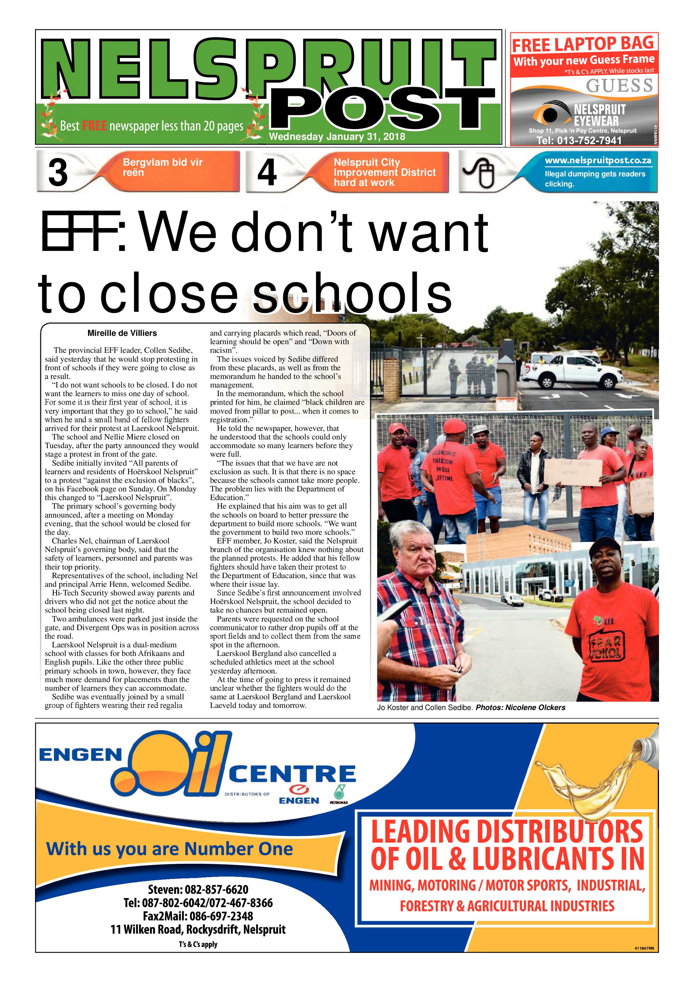 Nelspruit Post 31 January 2018 page 1