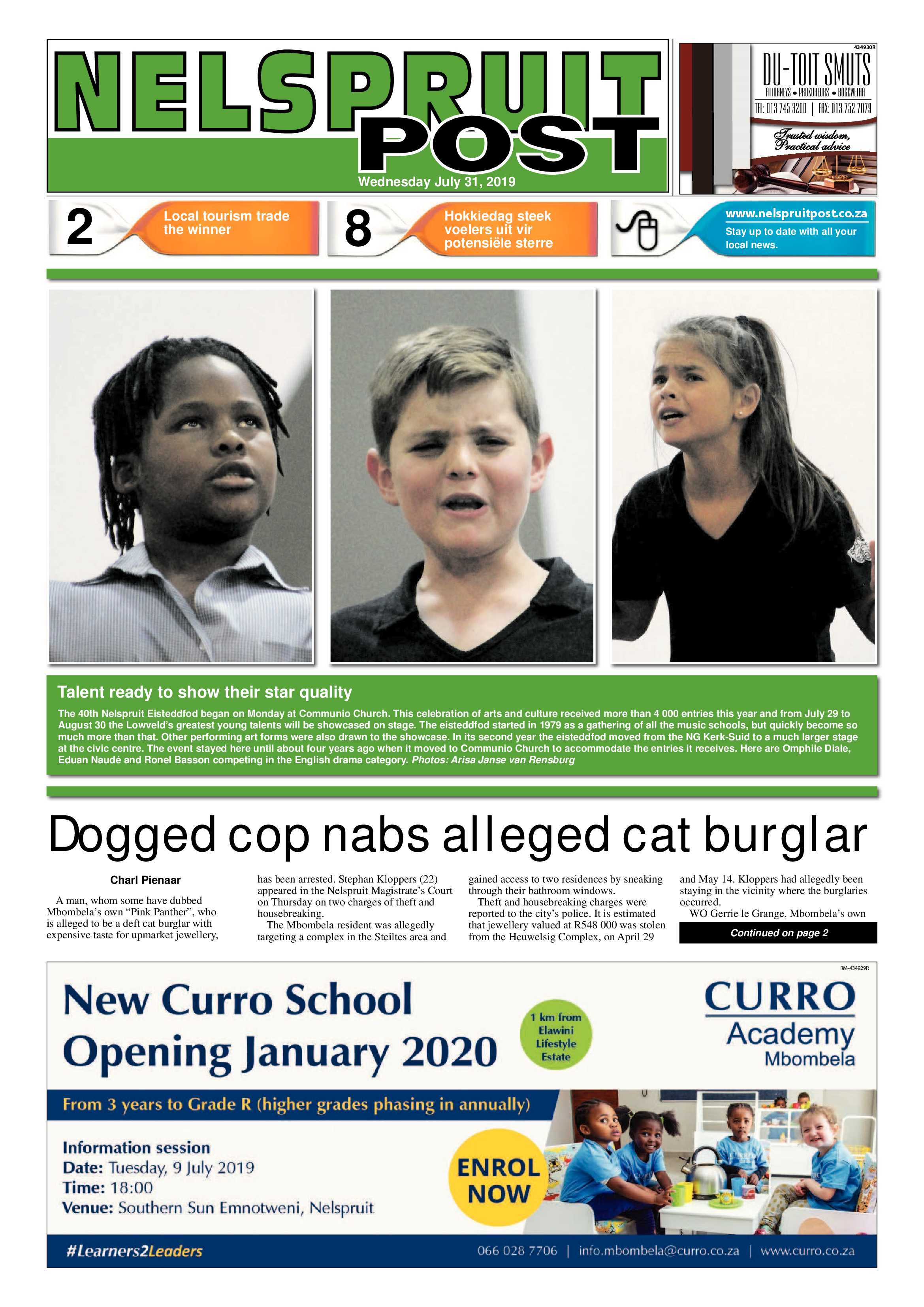 Nelspruit Post 31 July 2019 page 1