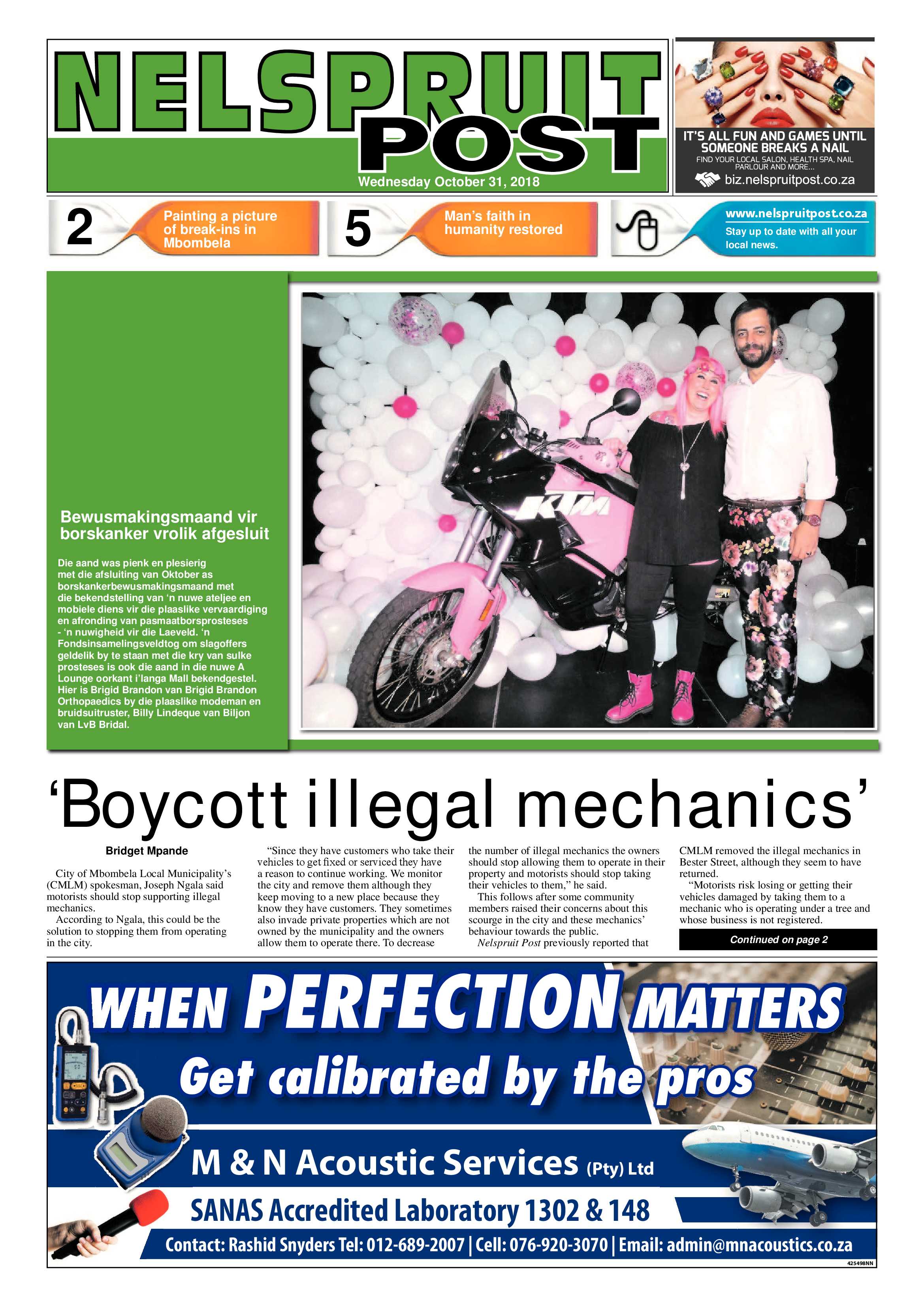 Nelspruit Post 31 October 2018 page 1