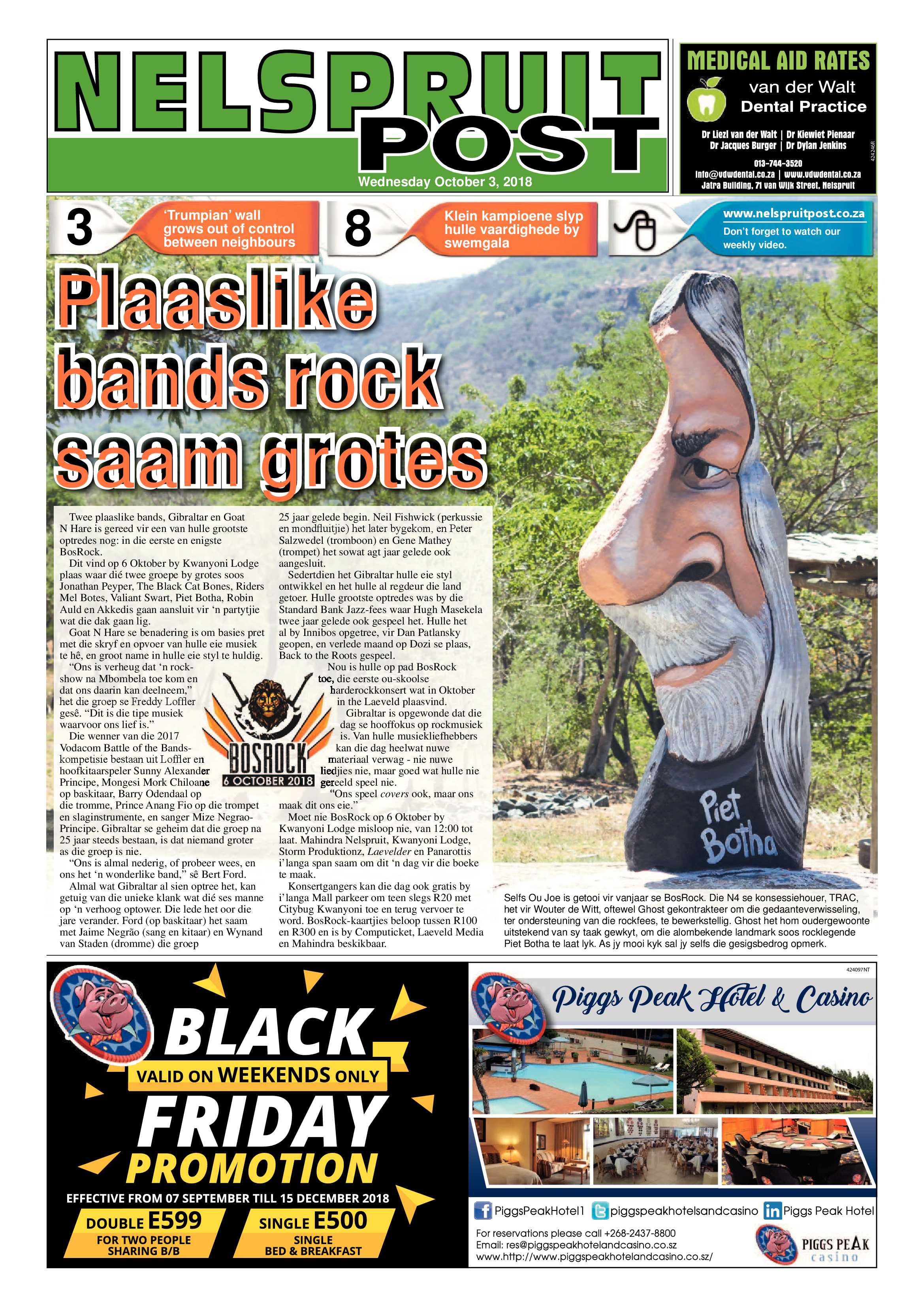 Nelspruit Post 3 October 2018 page 1