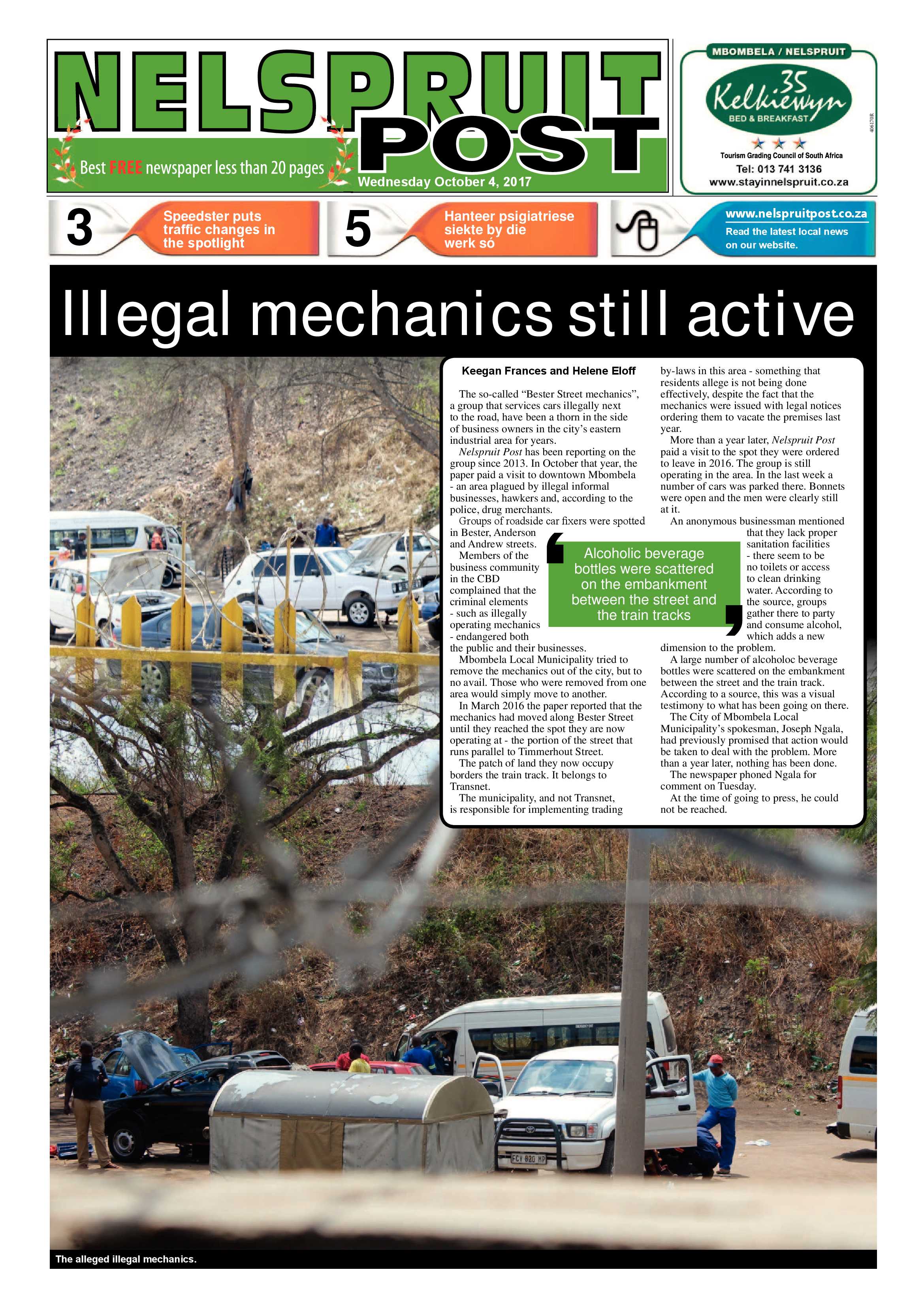 Nelspruit Post 4 October 2017 page 1