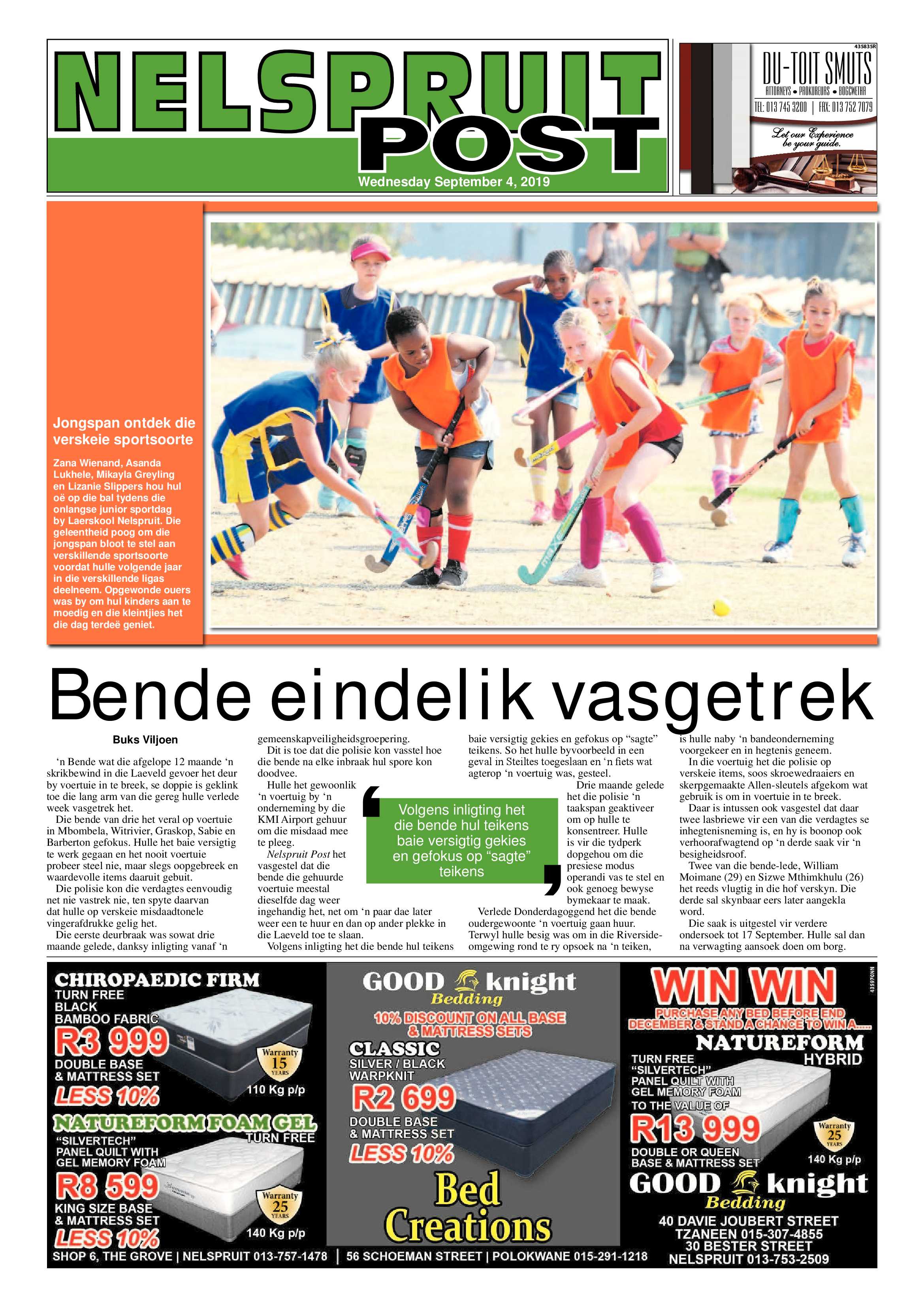 Nelspruit Post 4 September 2019 page 1