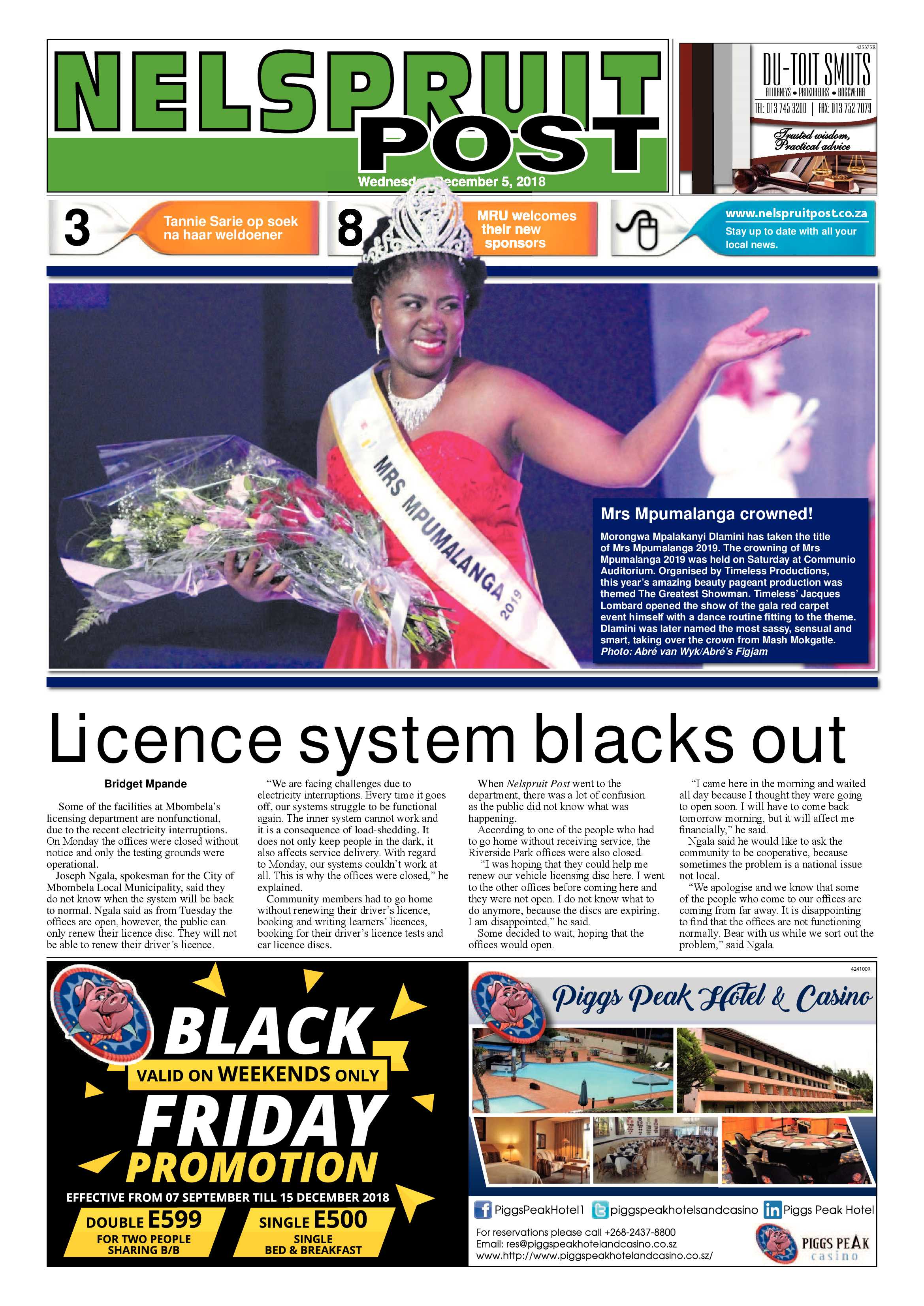 Nelspruit Post 5 December 2018 page 1