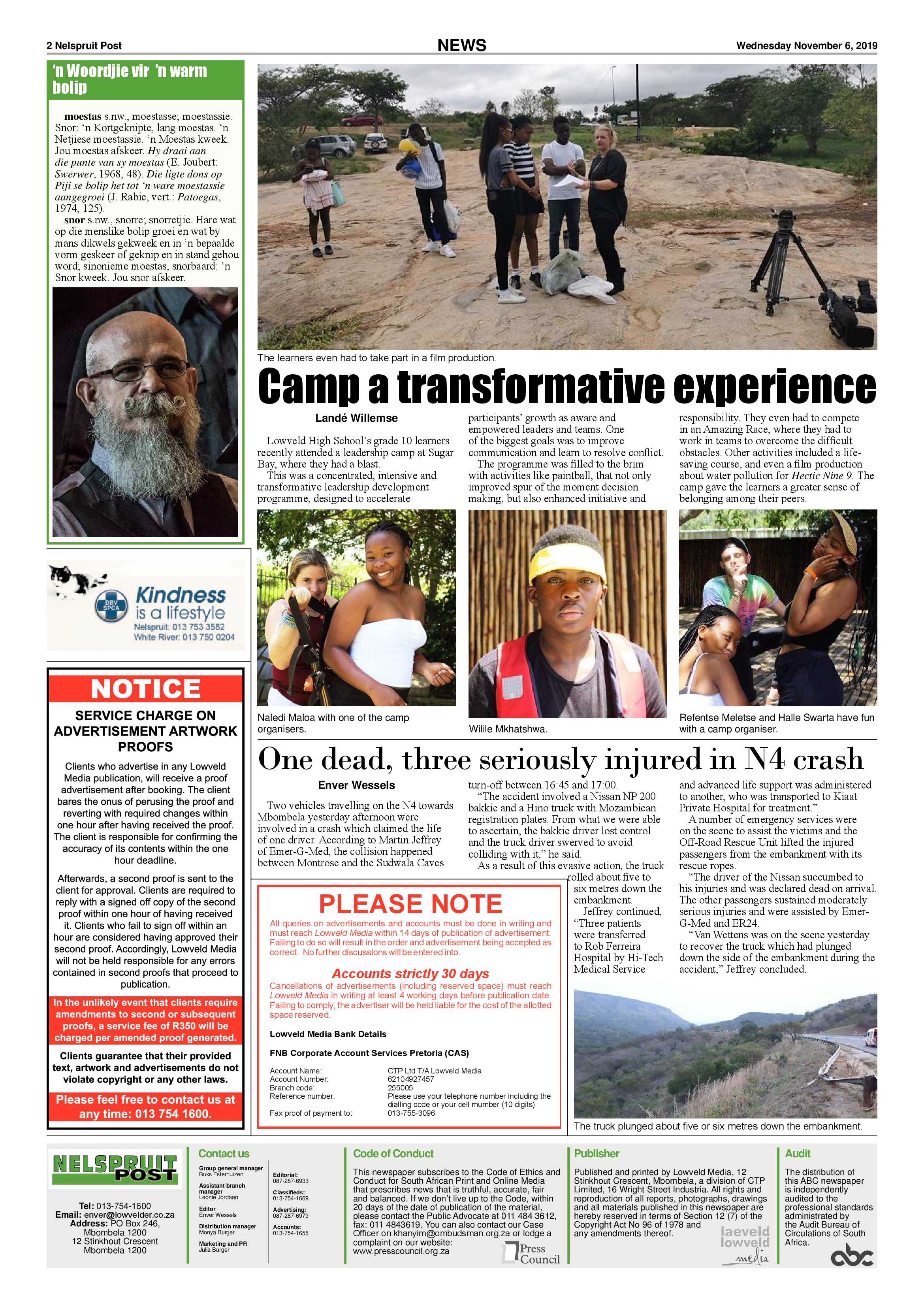 Nelspruit Post 6 November 2019 page 2