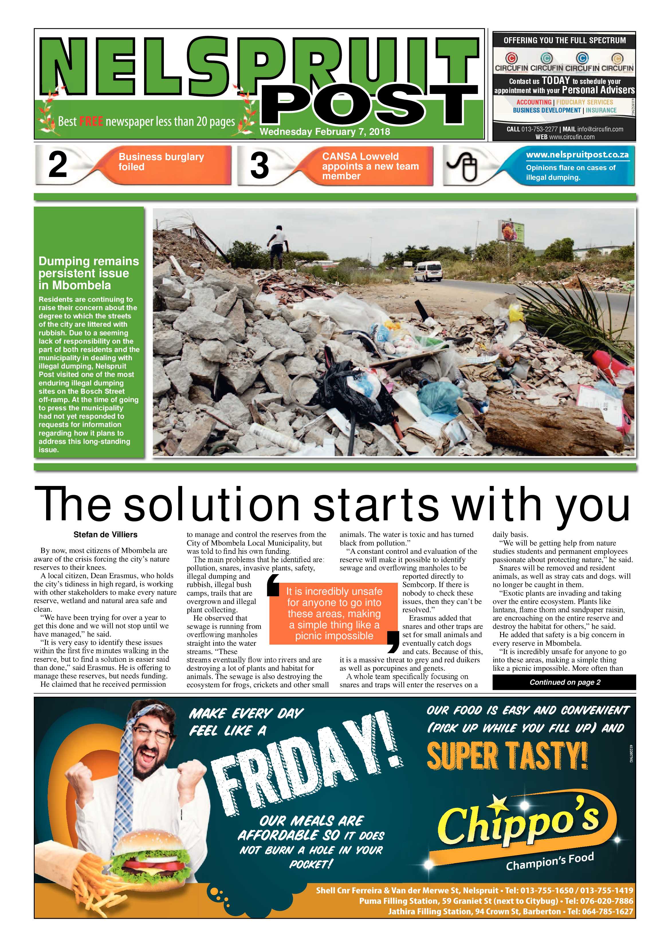 Nelspruit Post 7 February 2018 page 1
